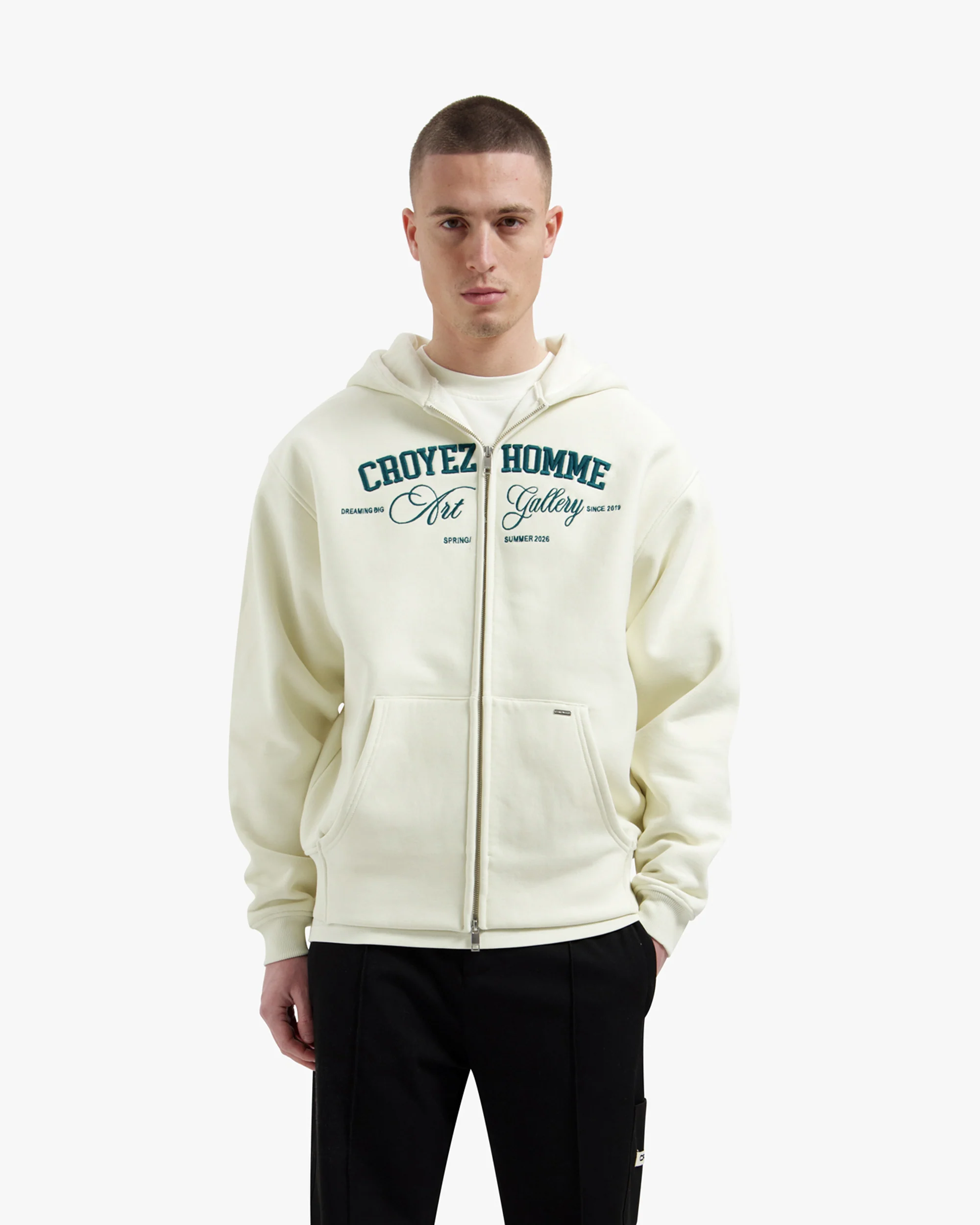 Croyez Art Gallery Zip Hoodie | Off-White - Image 3