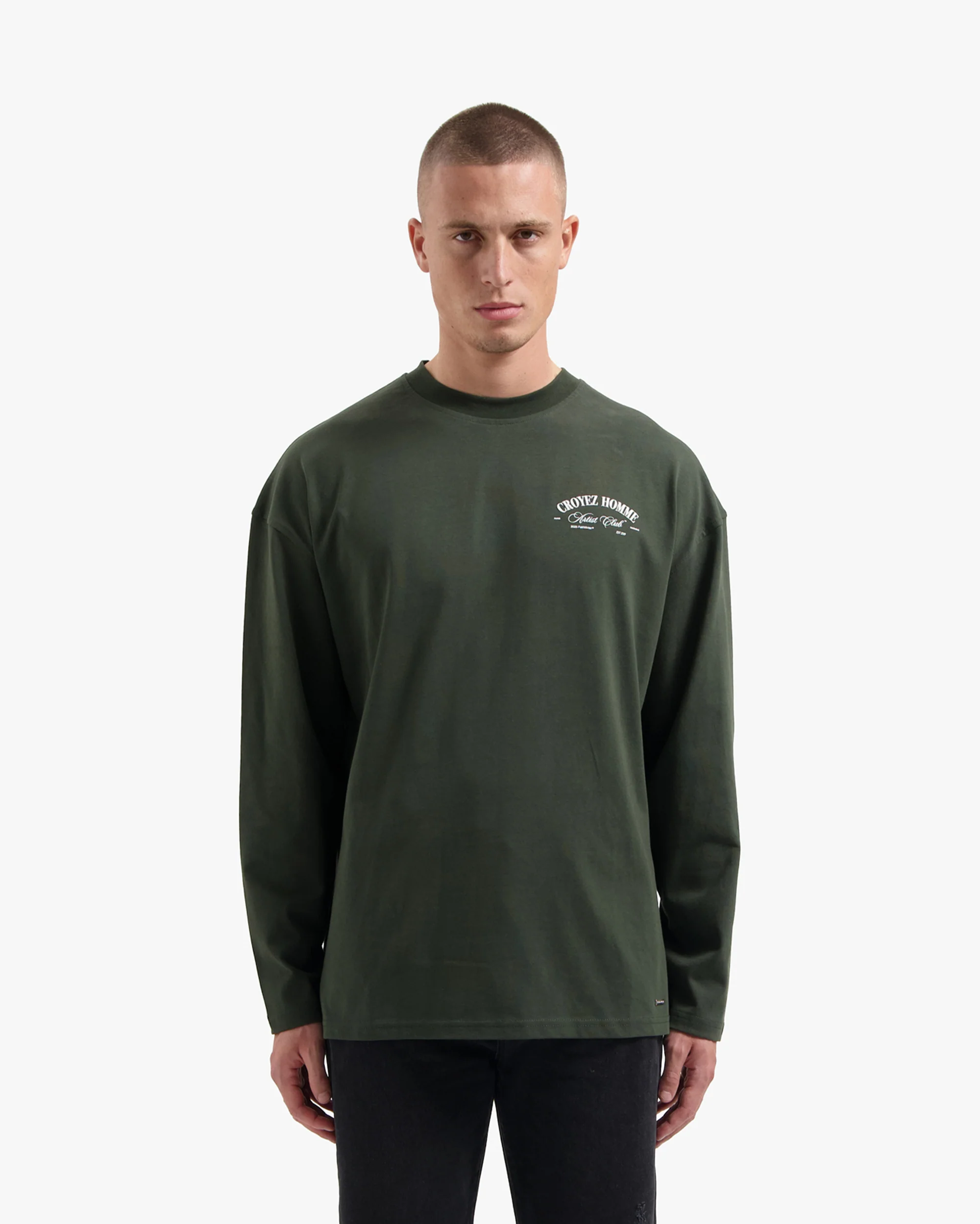 CROYEZ ARTIST CLUB LONGSLEEVE T-SHIRT | DARK GREEN - Image 3