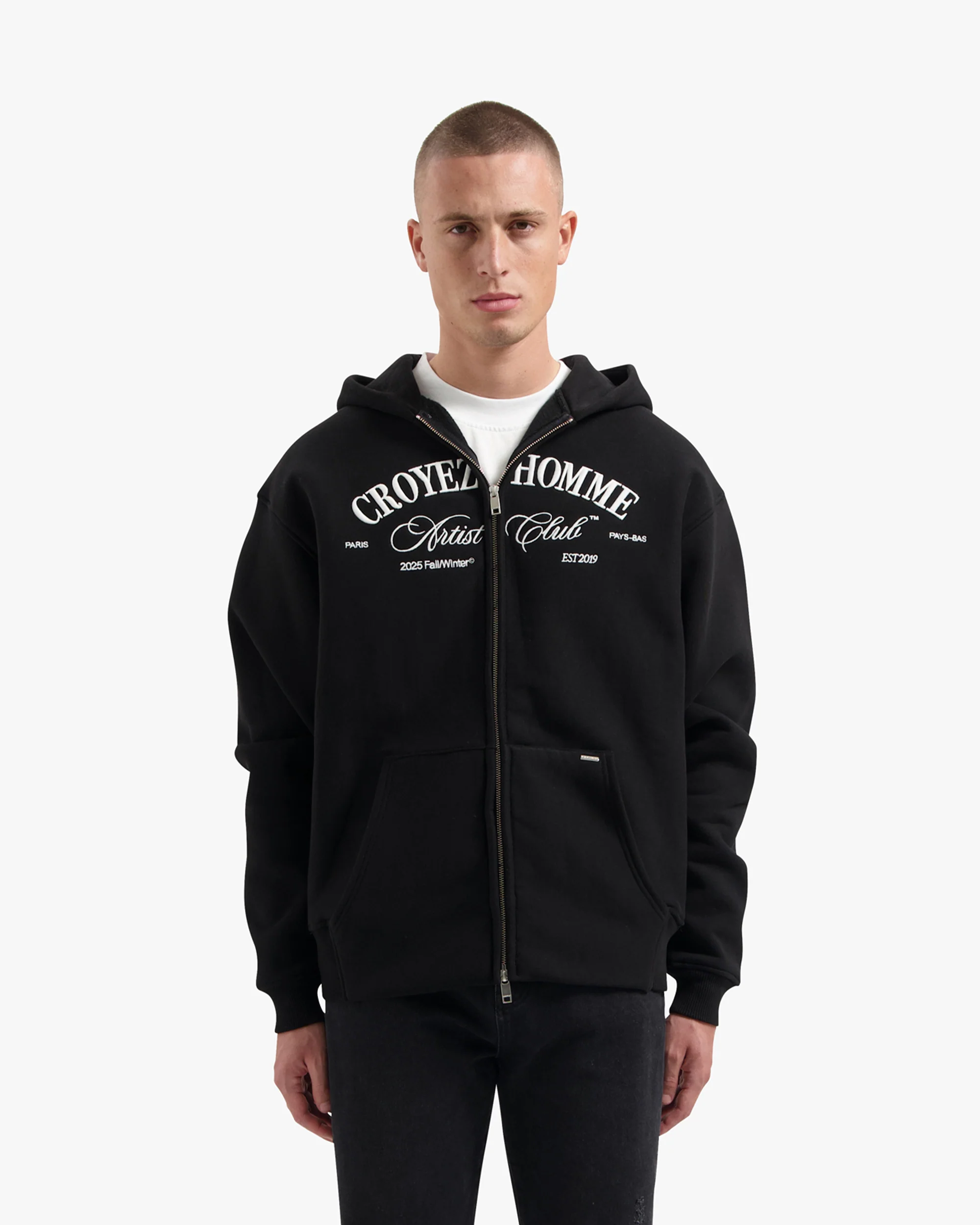 CROYEZ ARTIST CLUB ZIP-HOODIE | BLACK - Image 3
