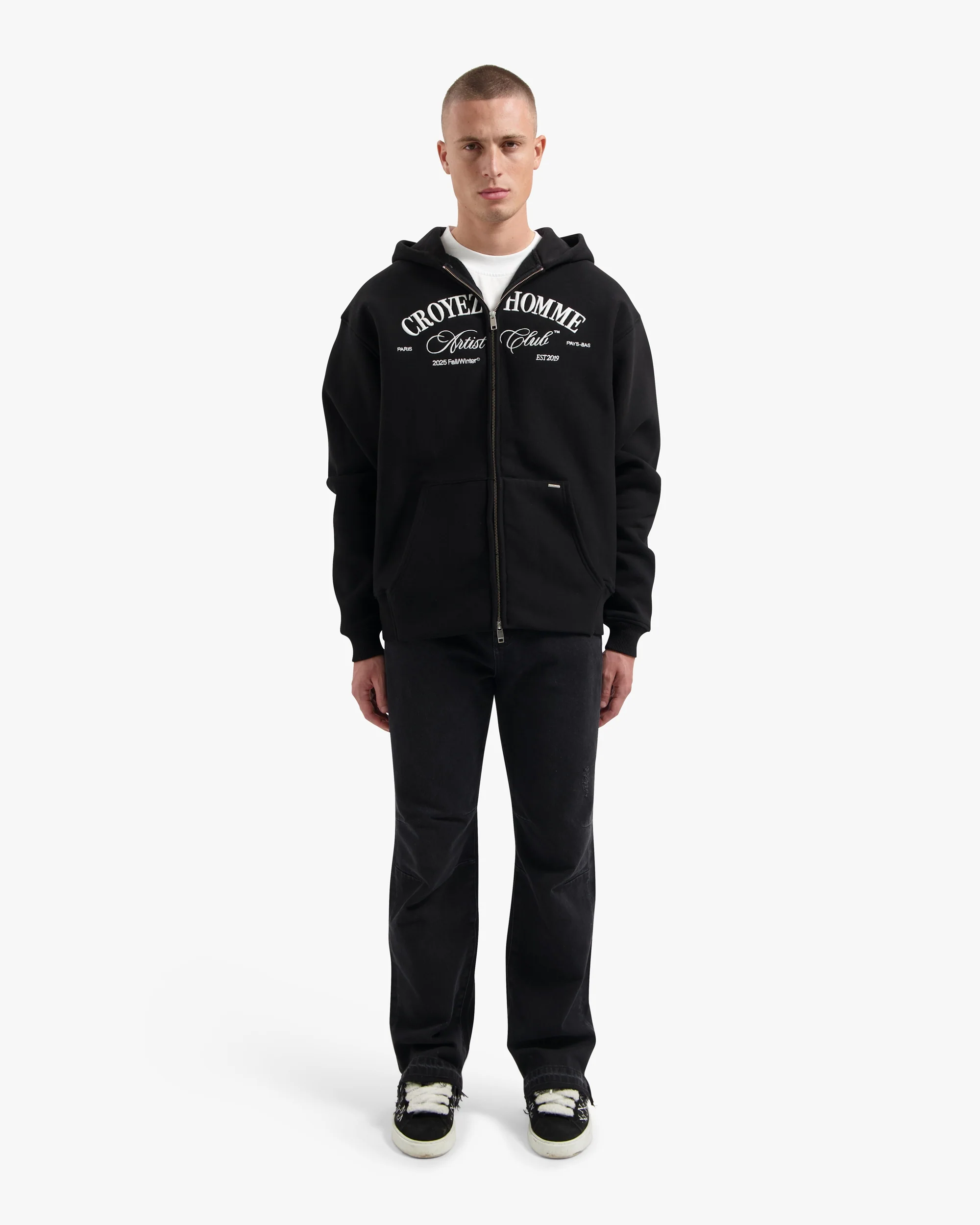 CROYEZ ARTIST CLUB ZIP-HOODIE | BLACK - Image 5