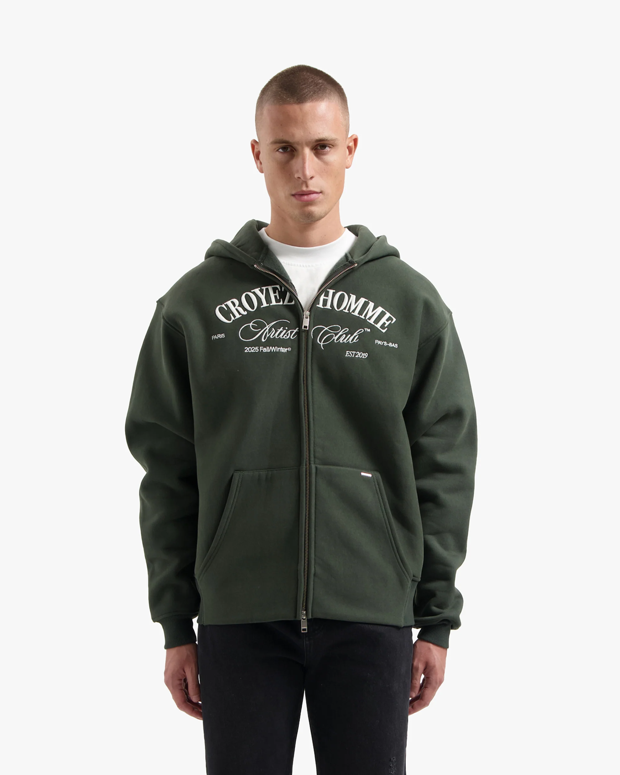 CROYEZ ARTIST CLUB ZIP-HOODIE | DARK GREEN - Image 3