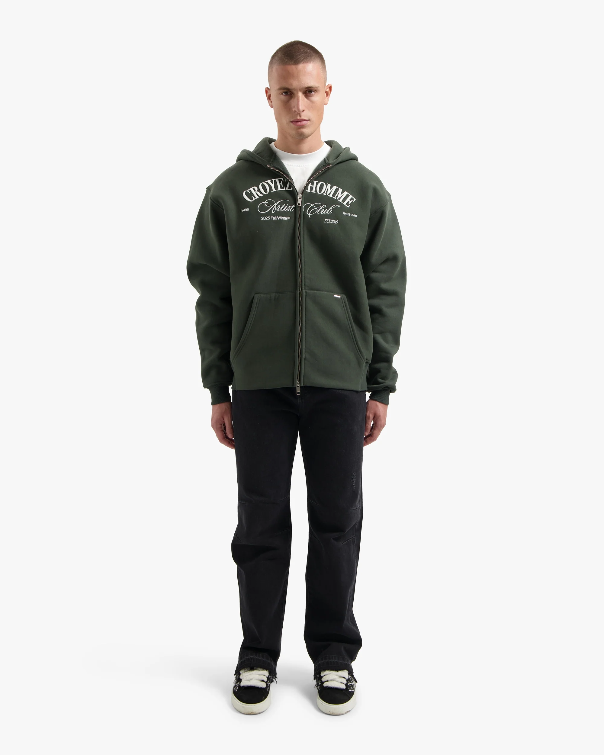 CROYEZ ARTIST CLUB ZIP-HOODIE | DARK GREEN - Image 5