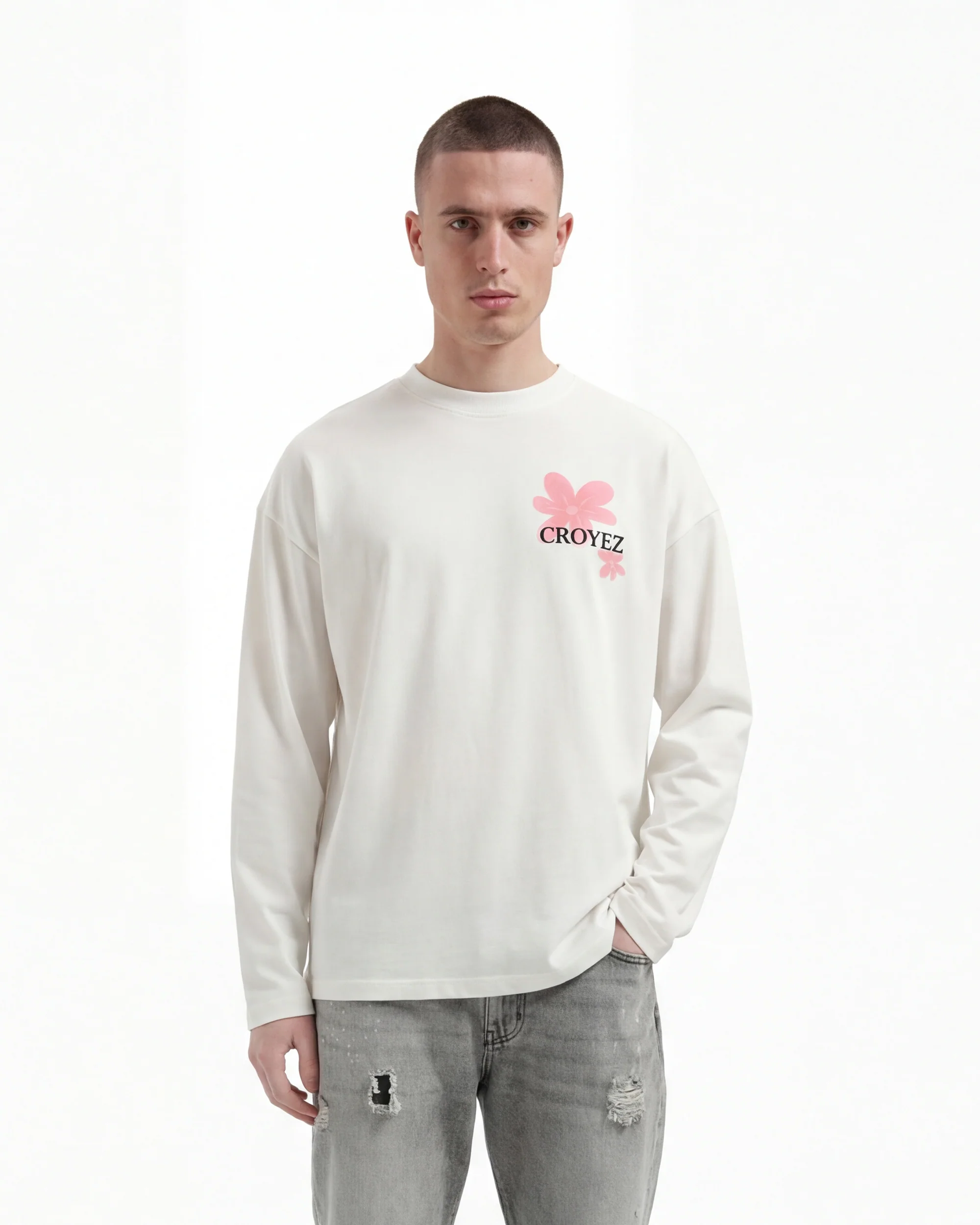 CROYEZ BOTANIQUE LONGSLEEVE | OFF-WHITE/PINK - Image 3