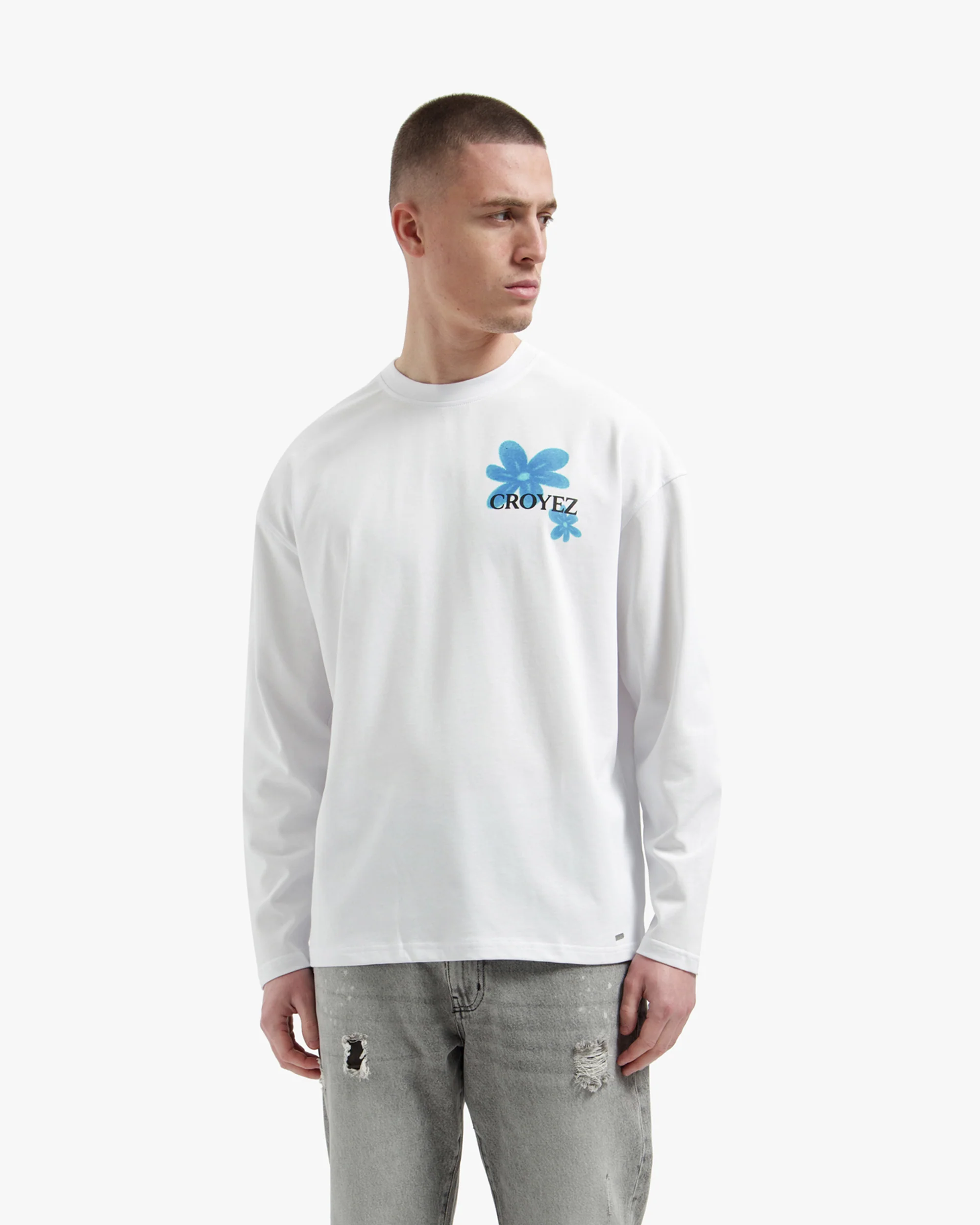 Croyez Botanique Longsleeve | White/Tiffany Blue - Image 3
