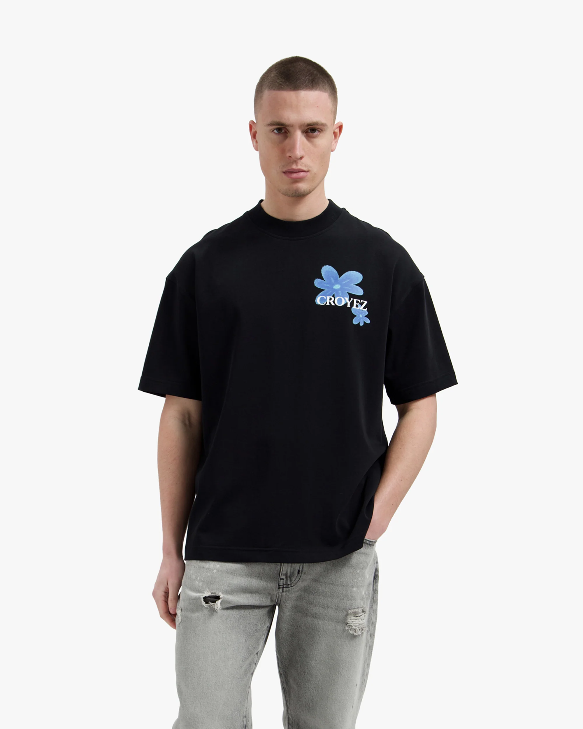 Croyez Botanique T-Shirt | Black/Tiffany Blue - Image 3