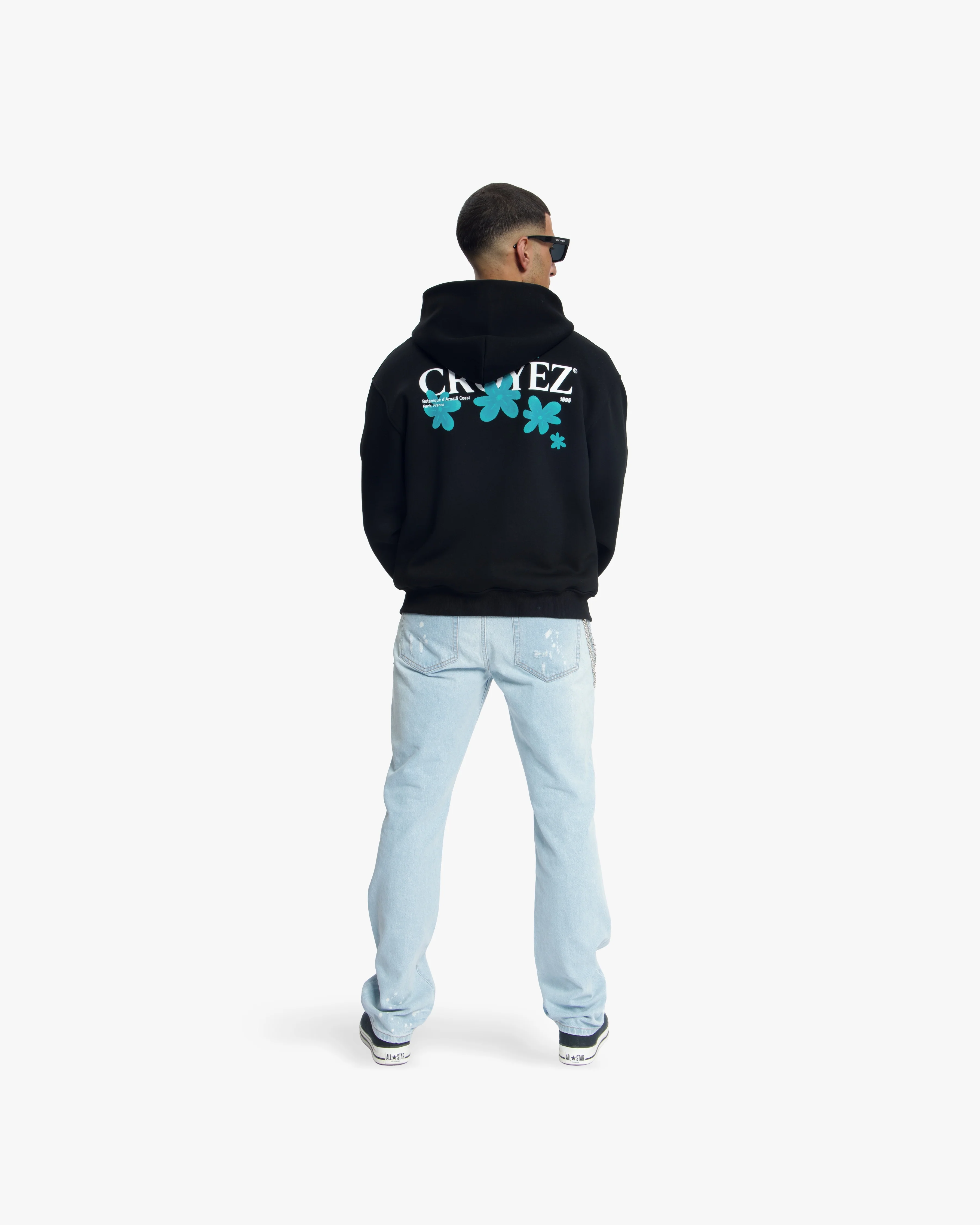 Croyez Botanique Zip Hoodie | Black/Dark Teal - Image 6