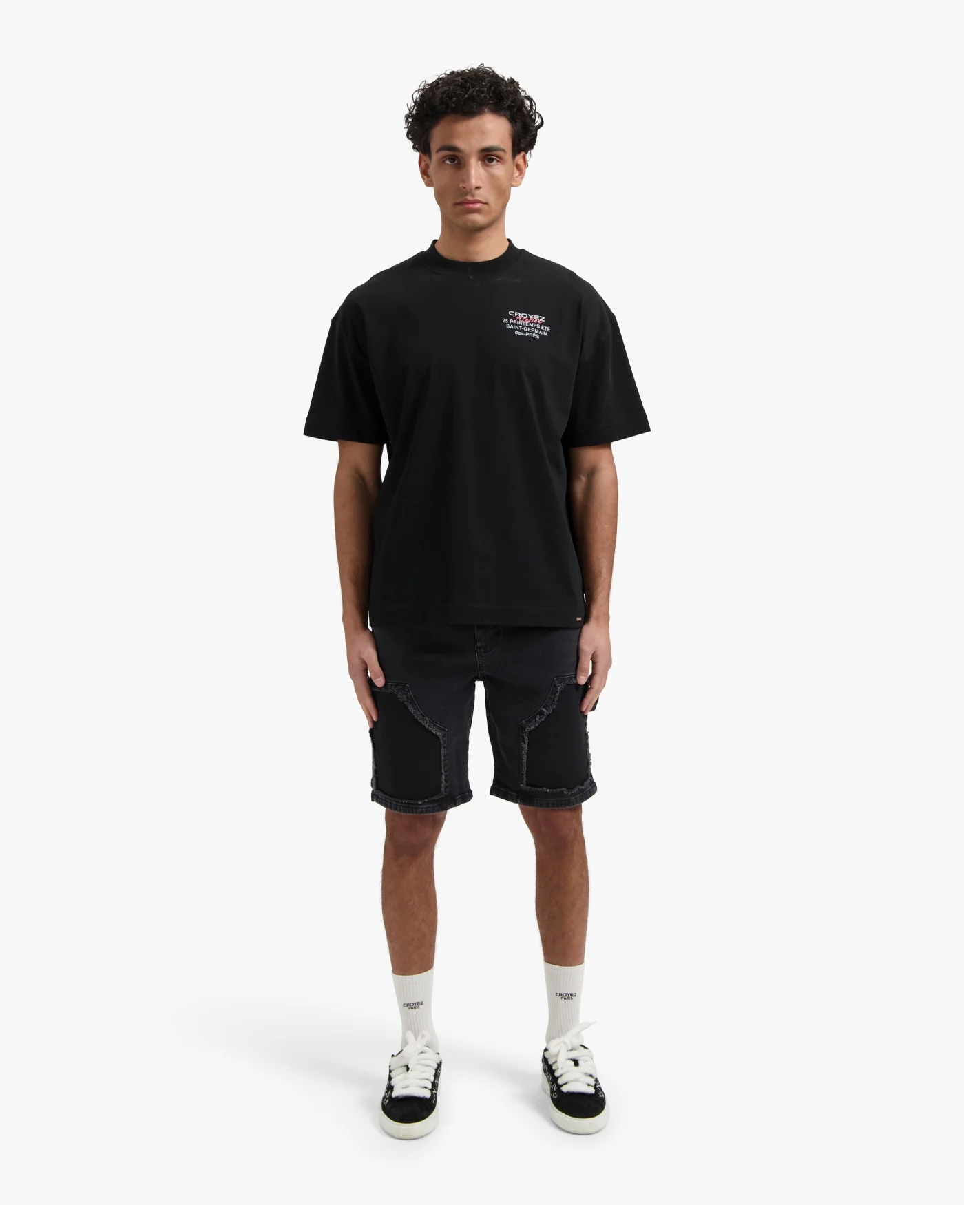 CROYEZ CD1 CARPENTER DENIM SHORTS | BLACK - Image 5