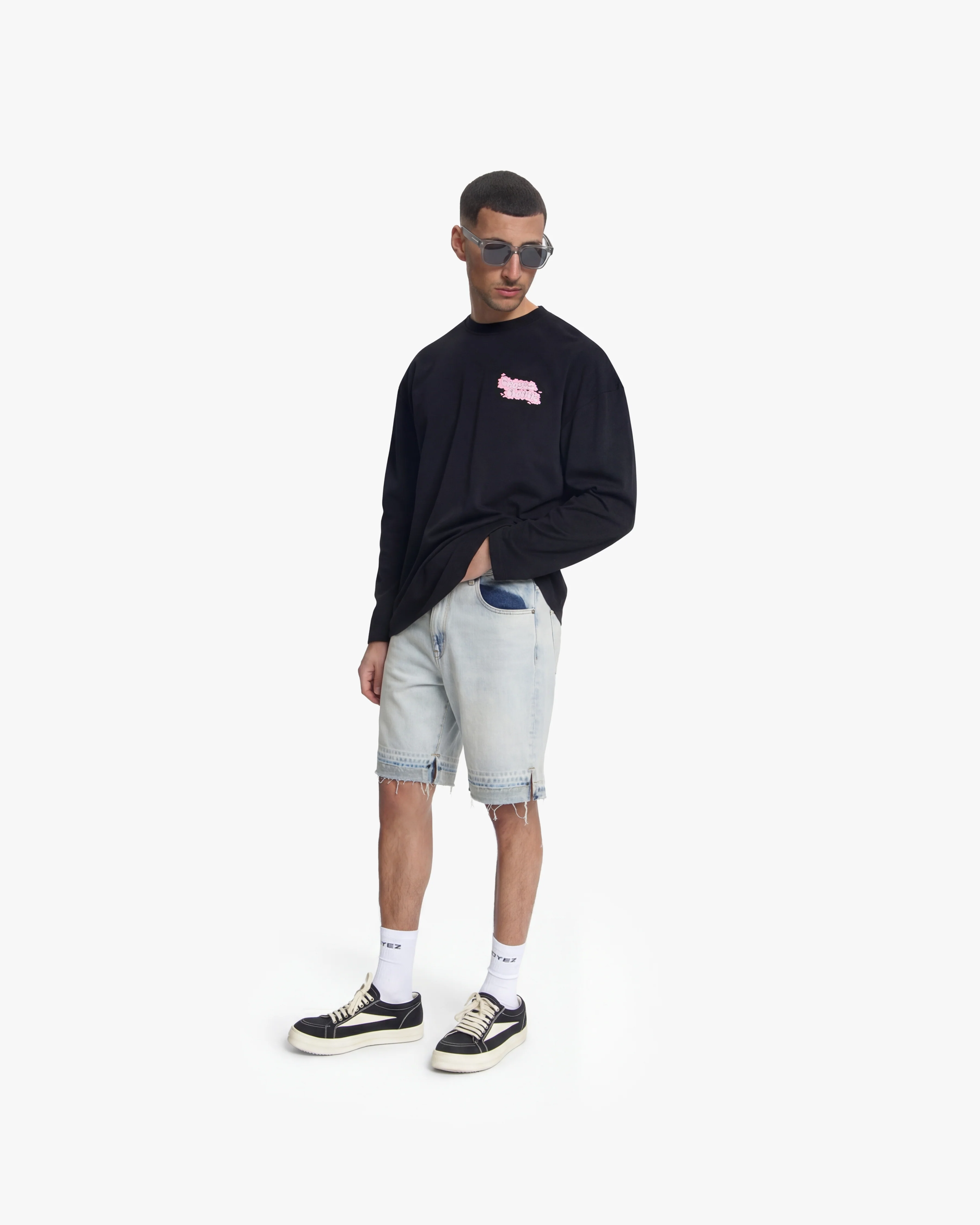 Croyez CD2 Stepped Hem Shorts | Light Blue - Image 5