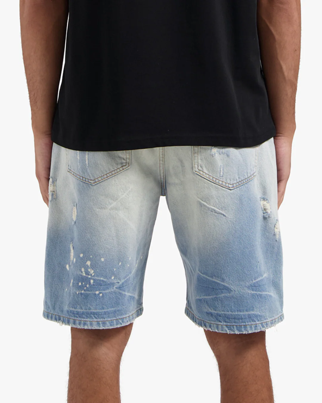 CROYEZ CD2 WASHED DENIM SHORTS | LIGHT BLUE - Image 4