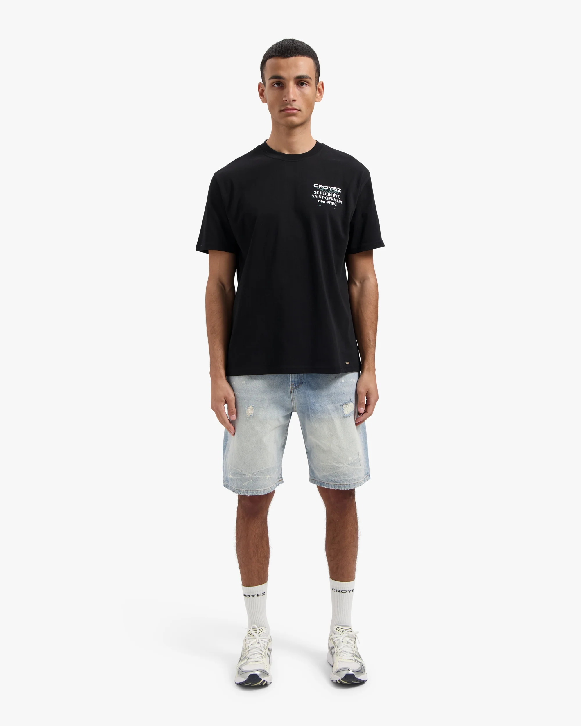 CROYEZ CD2 WASHED DENIM SHORTS | LIGHT BLUE - Image 5
