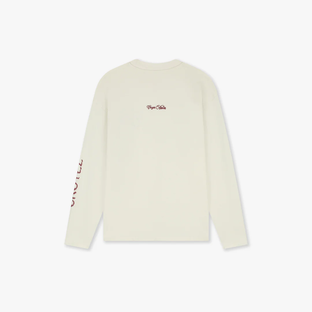 Croyez Contour De La Fleur Longsleeve | Off-White/Cherry - Image 2