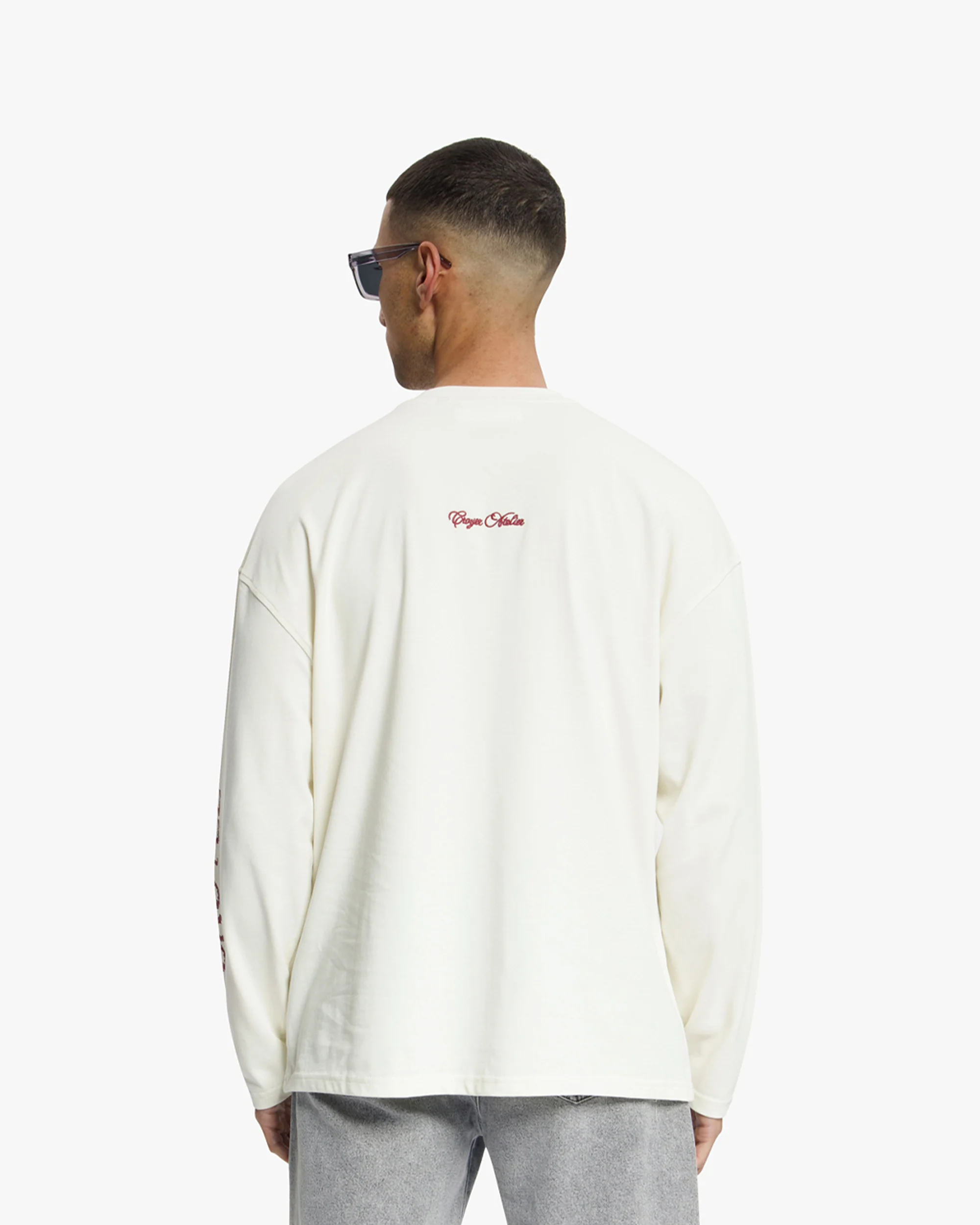 Croyez Contour De La Fleur Longsleeve | Off-White/Cherry - Image 4