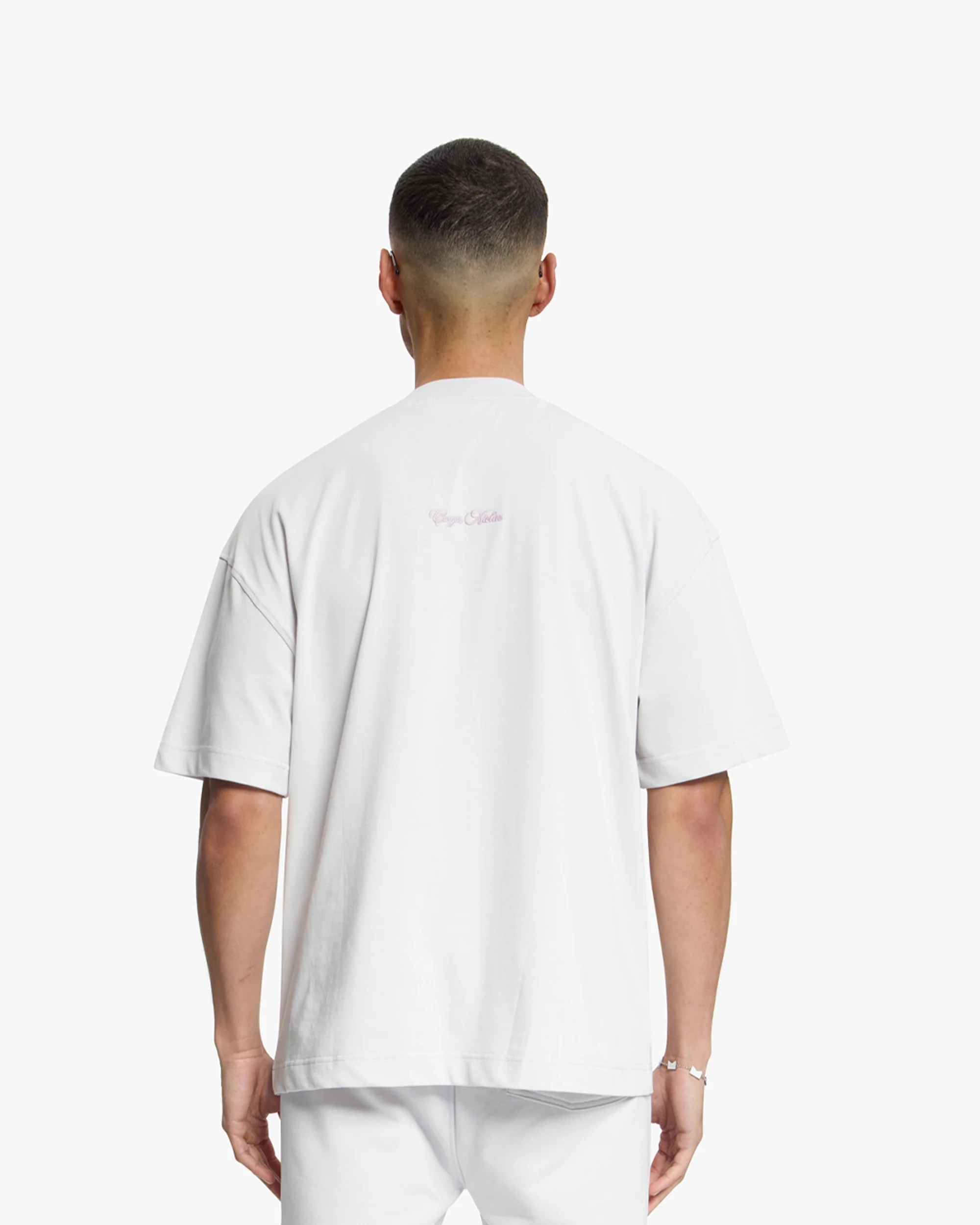 Croyez Contour De La Fleur T-Shirt | Light Grey - Image 4