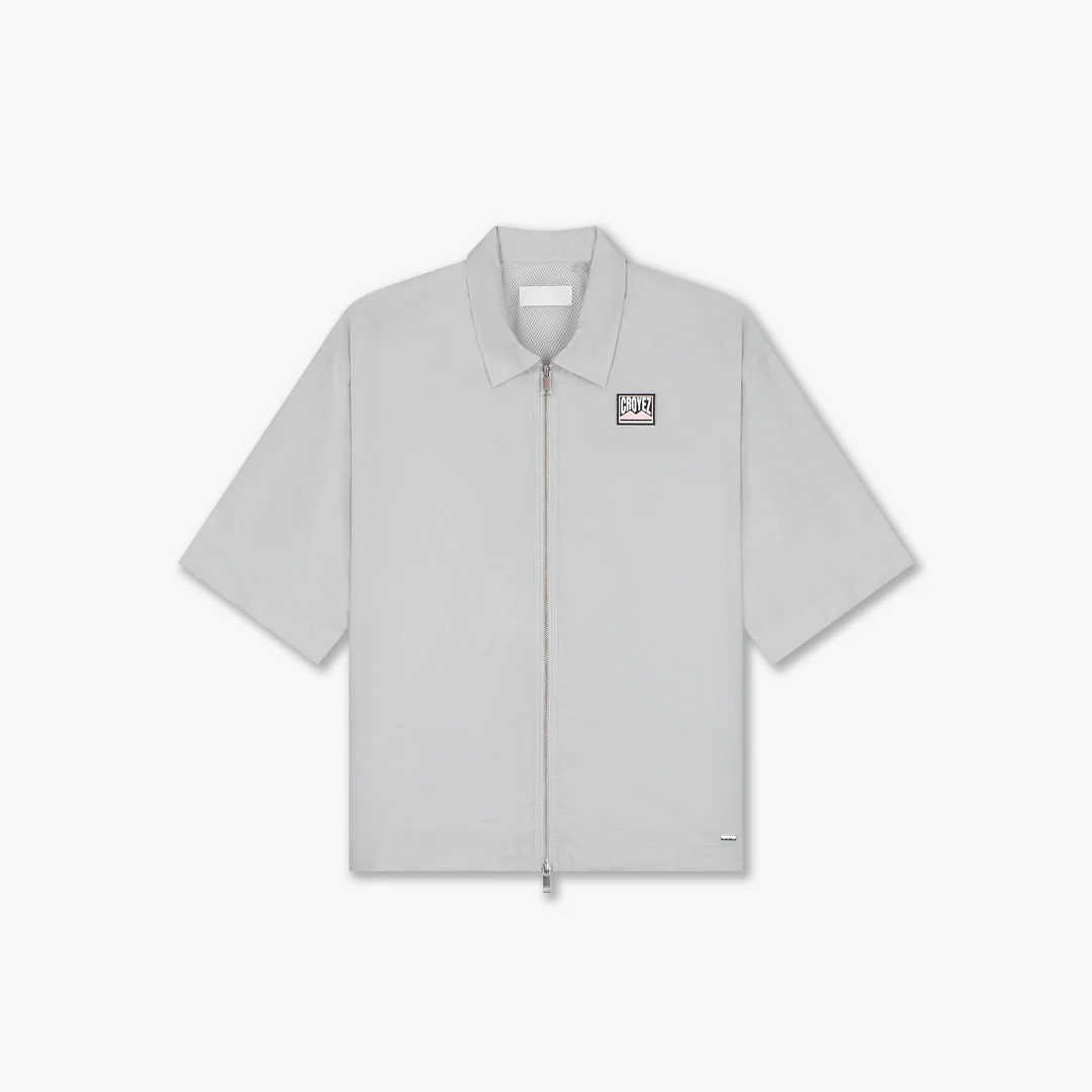 Croyez Crinkle Patch Shirt | Light Grey