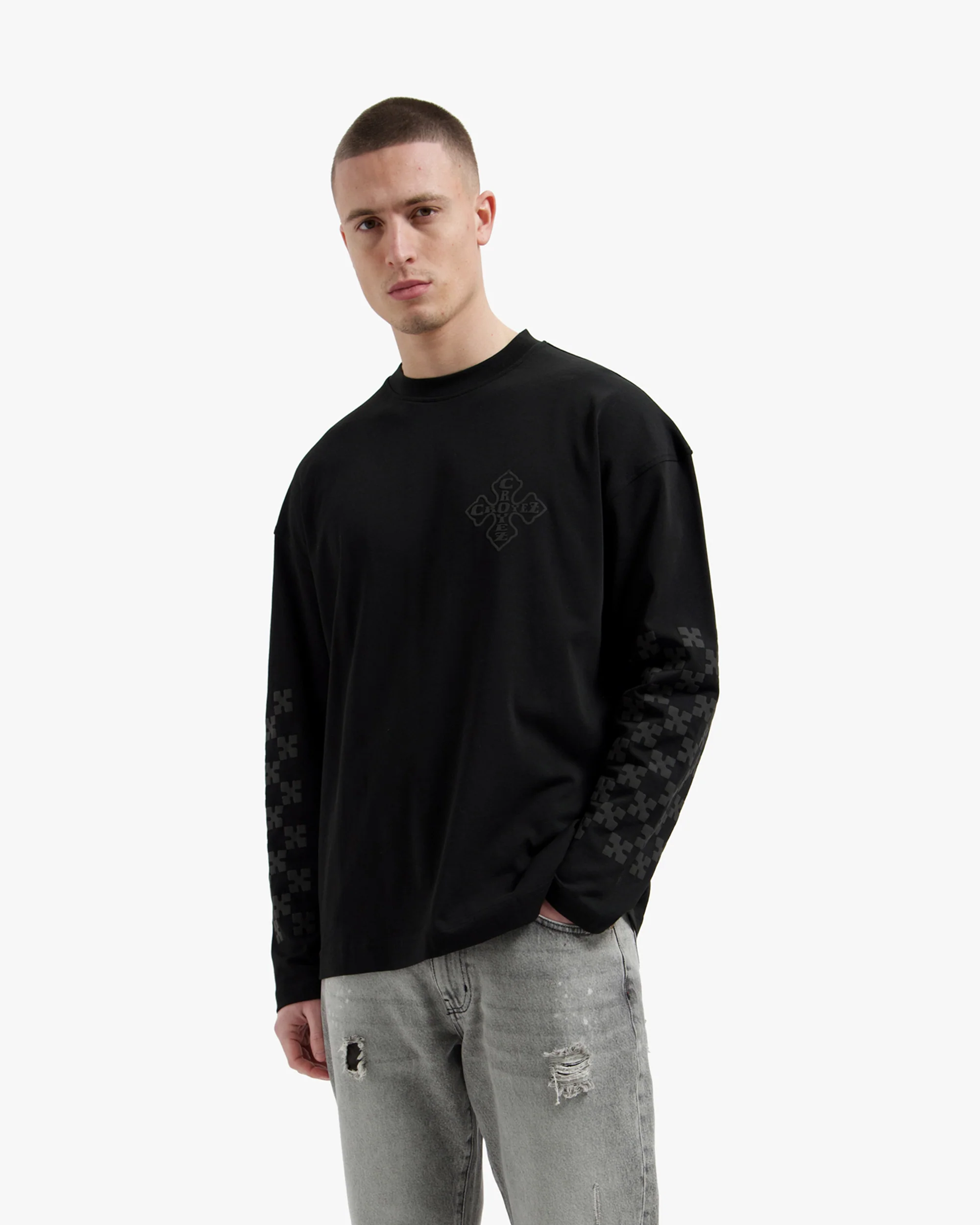 Croyez Cross Longsleeve | Vintage Black - Image 3