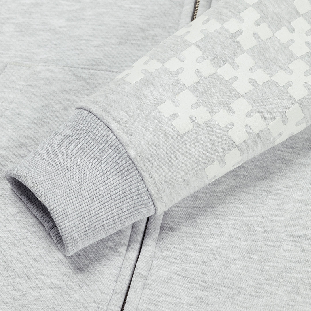 Croyez Cross Zip Hoodie | Grey Melange - Image 7