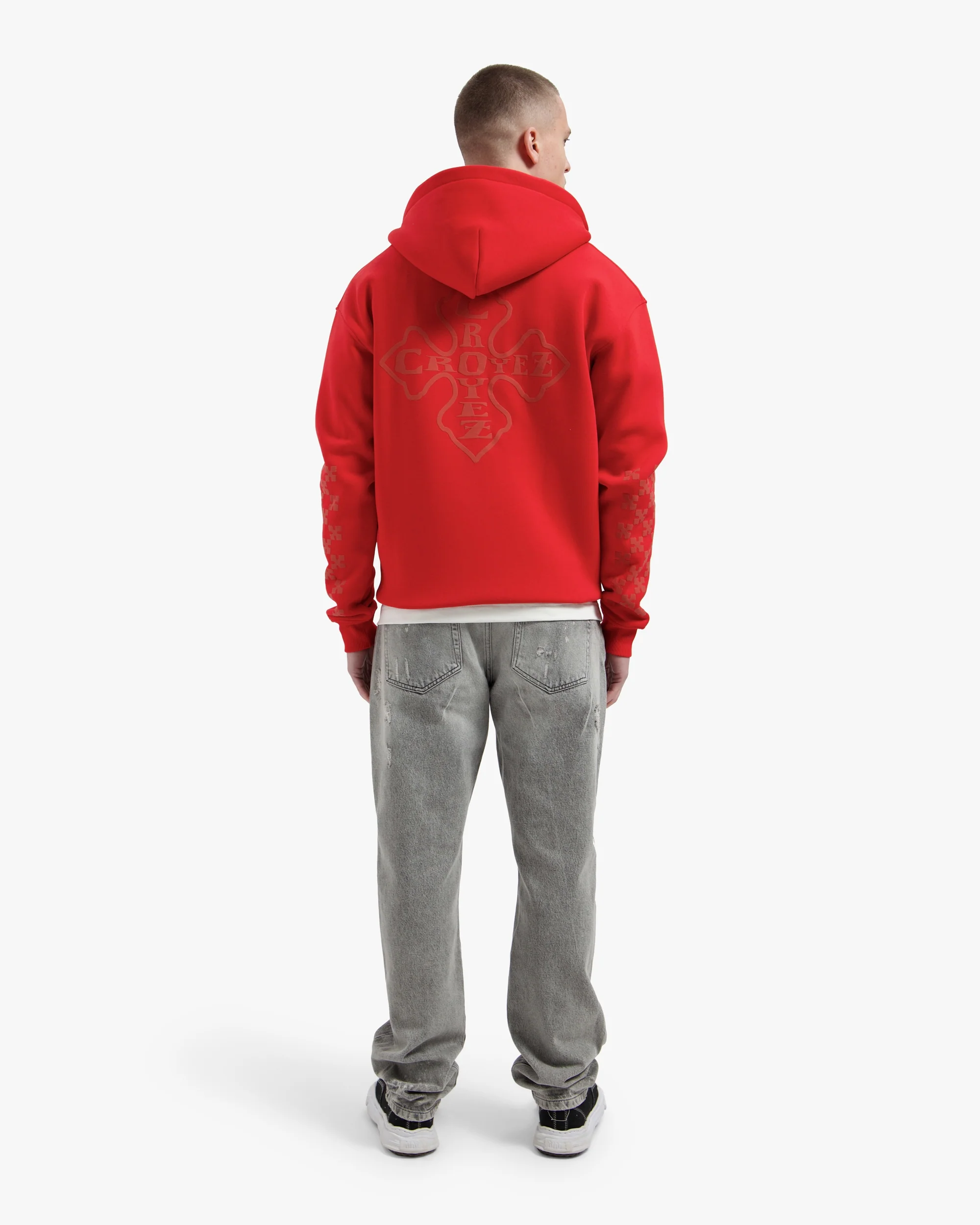 Croyez Cross Zip Hoodie | Red - Image 6