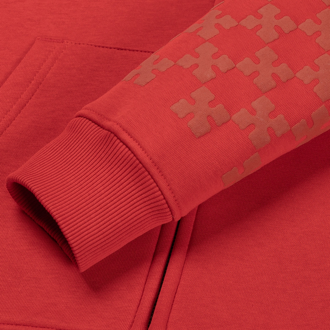 Croyez Cross Zip Hoodie | Red - Image 7