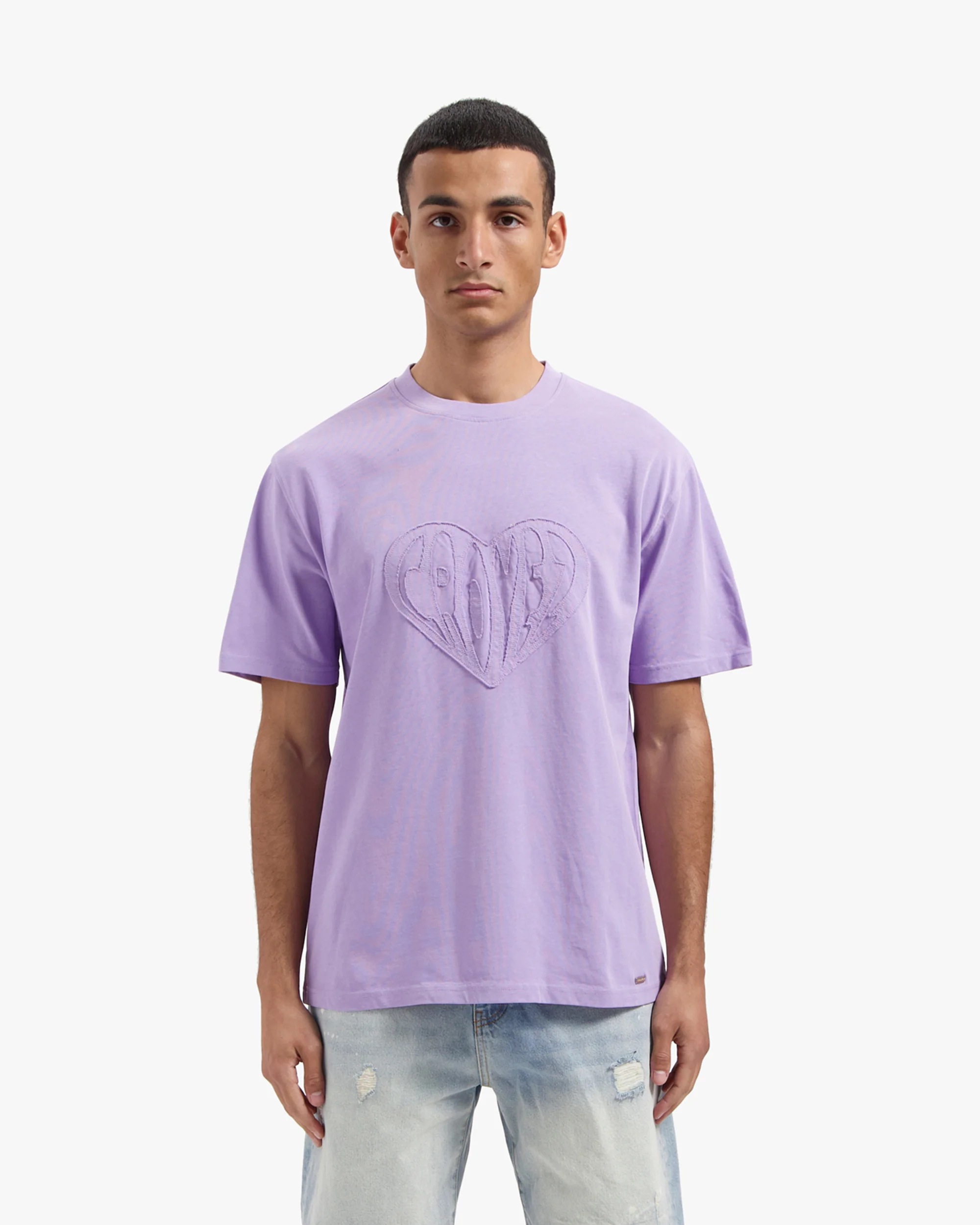 CROYEZ CUT OUT HEART T-SHIRT | LILAC - Image 3
