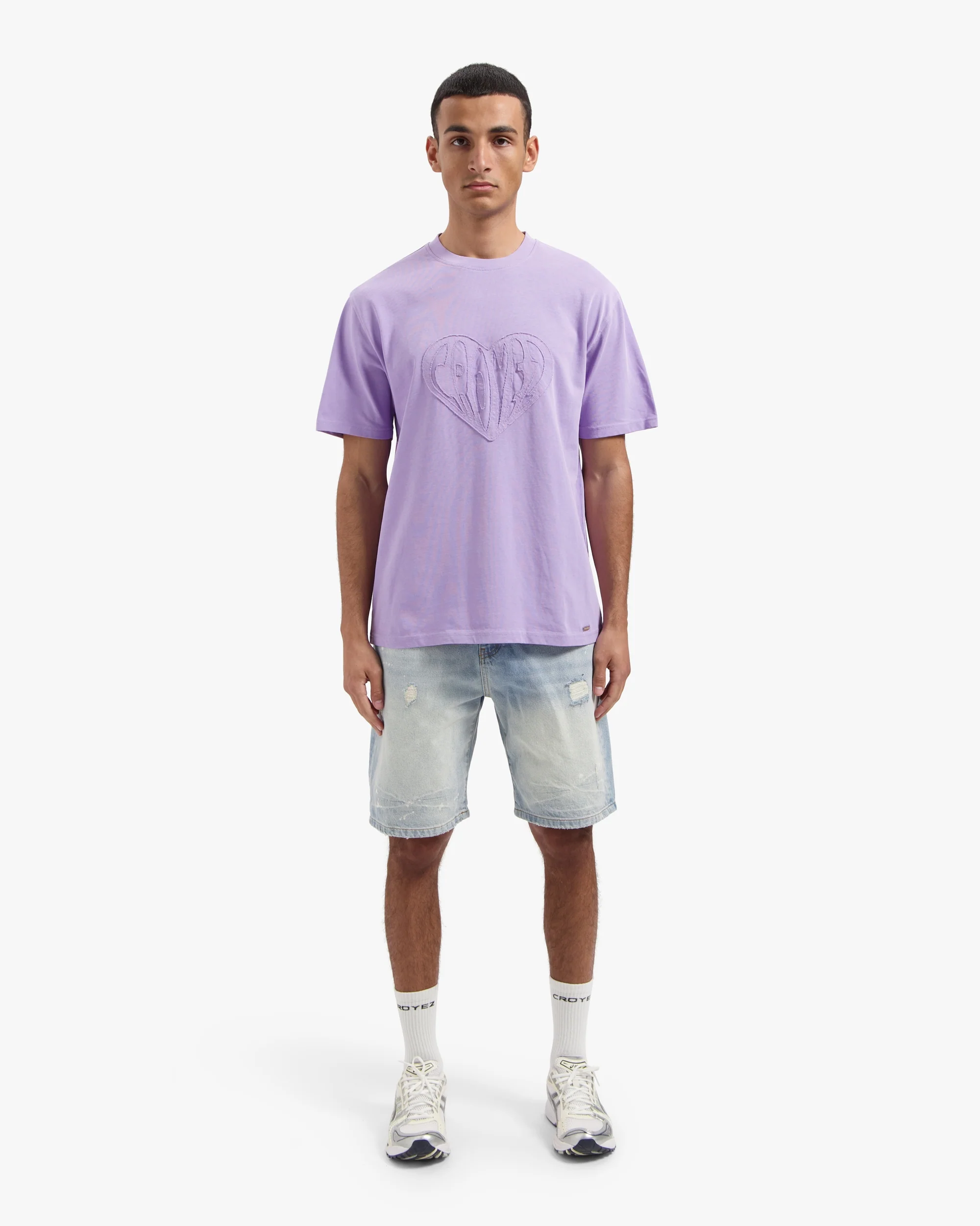 CROYEZ CUT OUT HEART T-SHIRT | LILAC - Image 5