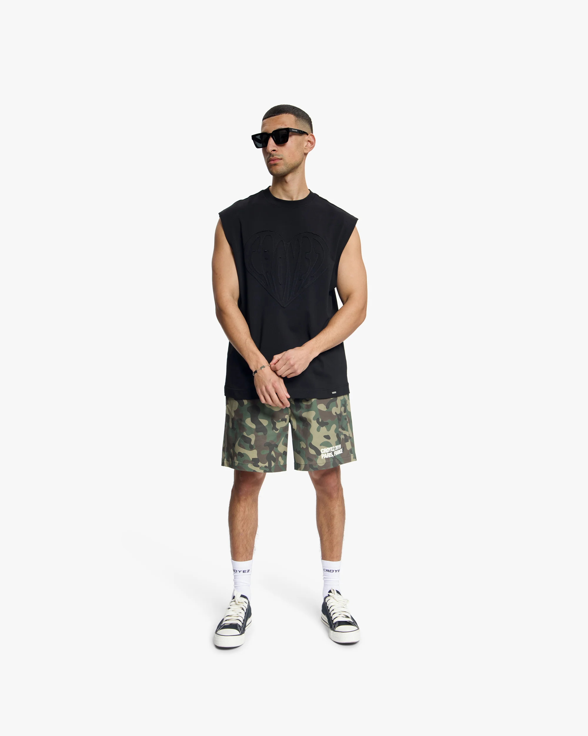 Croyez Cutout Heart Sleeveless T-Shirt | Black - Image 5