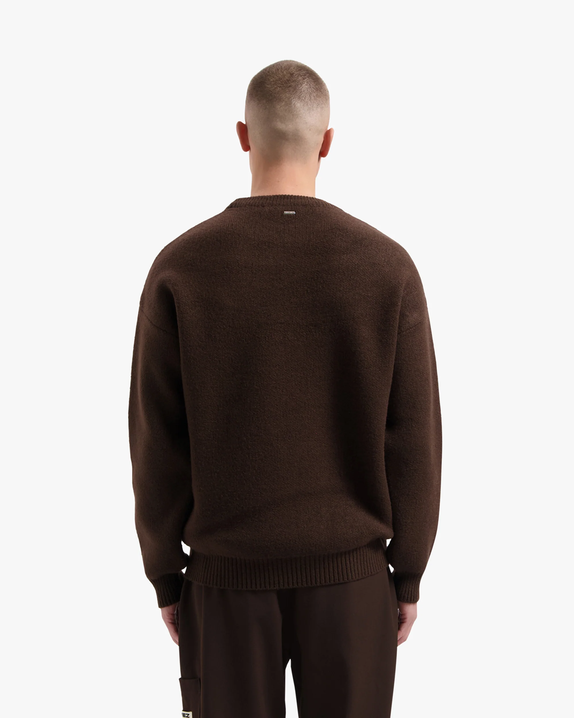 Croyez Etiquette Knit Sweater | Brown - Image 4