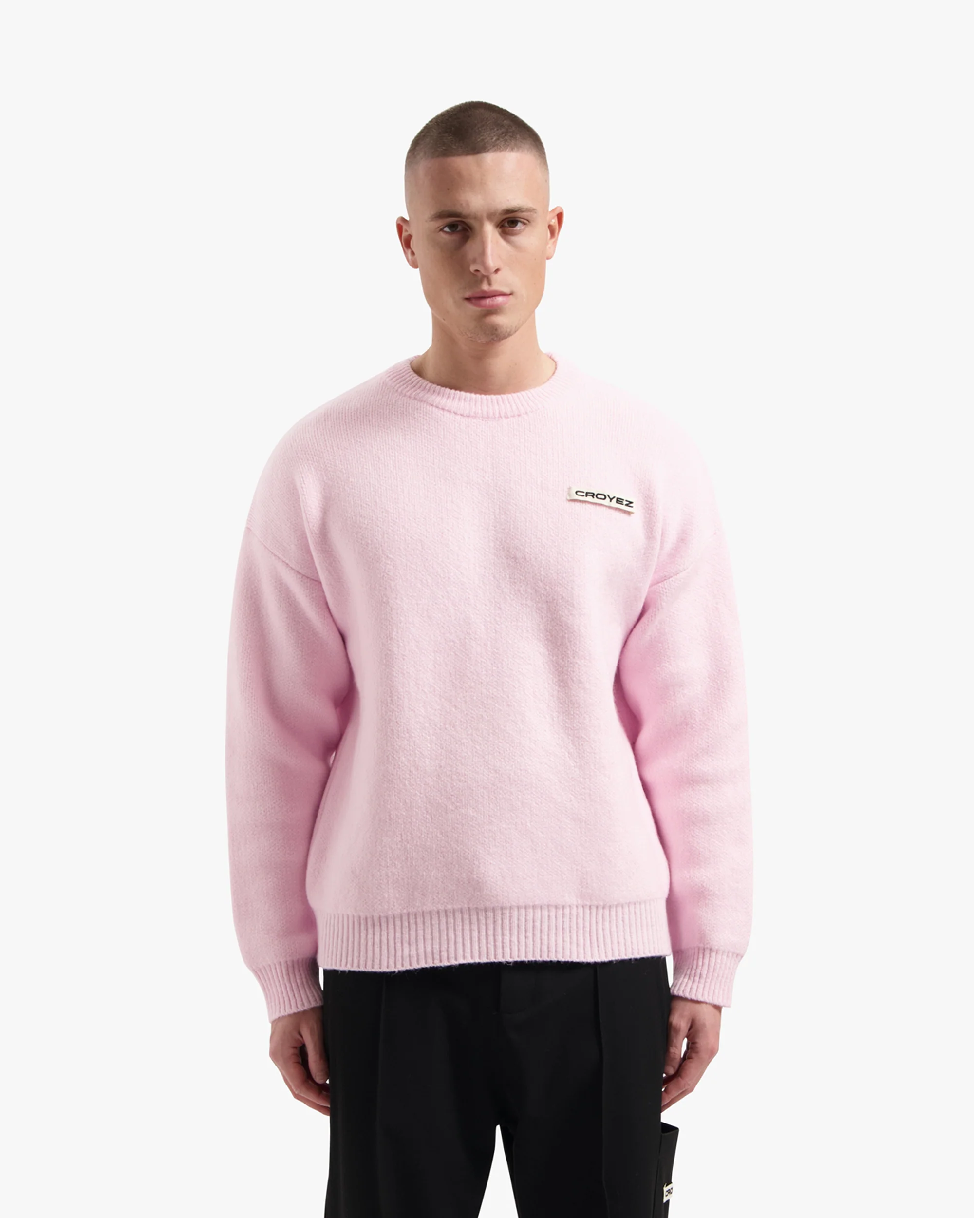 Croyez Etiquette Knit Sweater | Pink - Image 3
