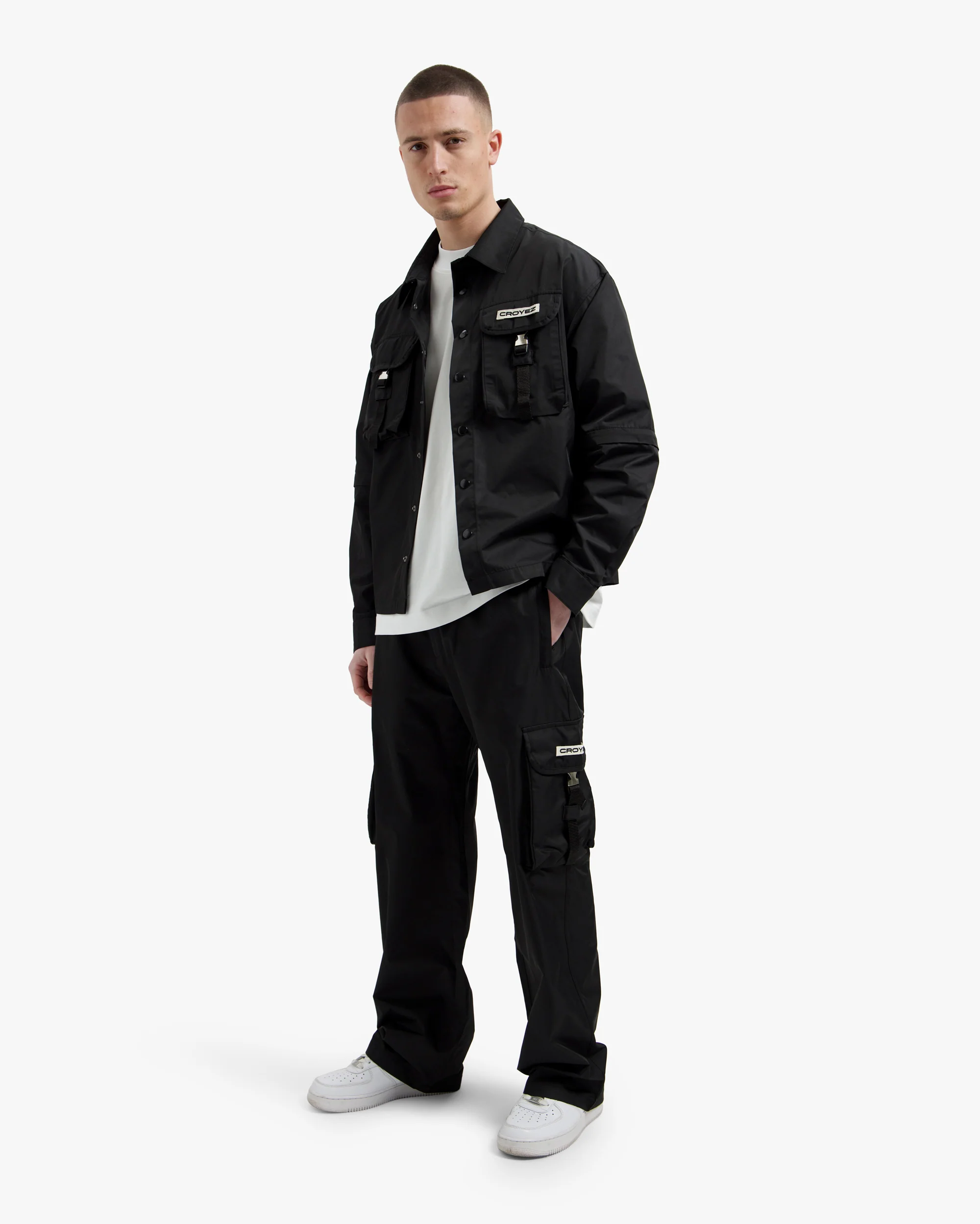 Croyez Etiquette Nylon Jacket | Black - Image 7