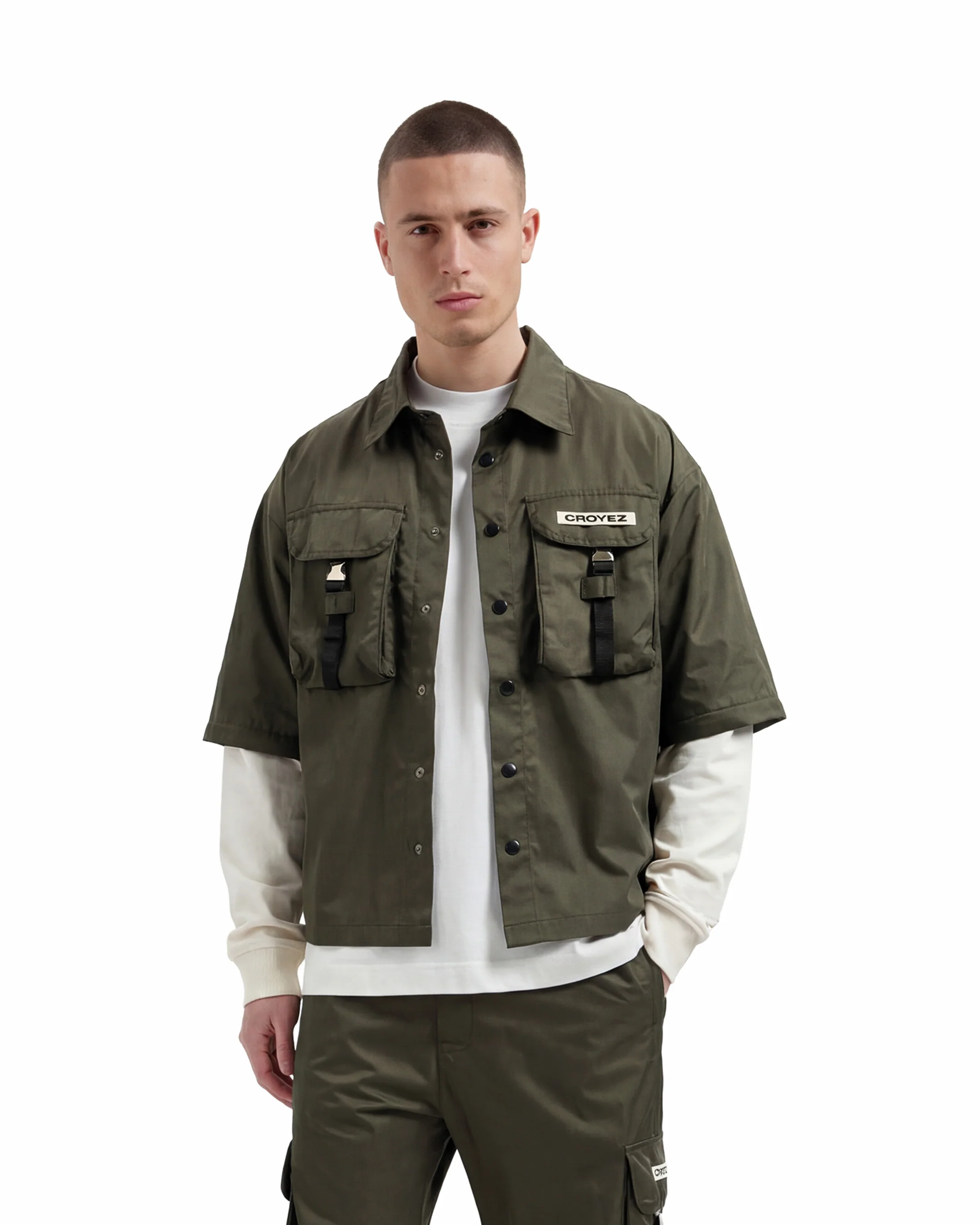 Croyez Etiquette Nylon Jacket | Dusty Olive - Image 3