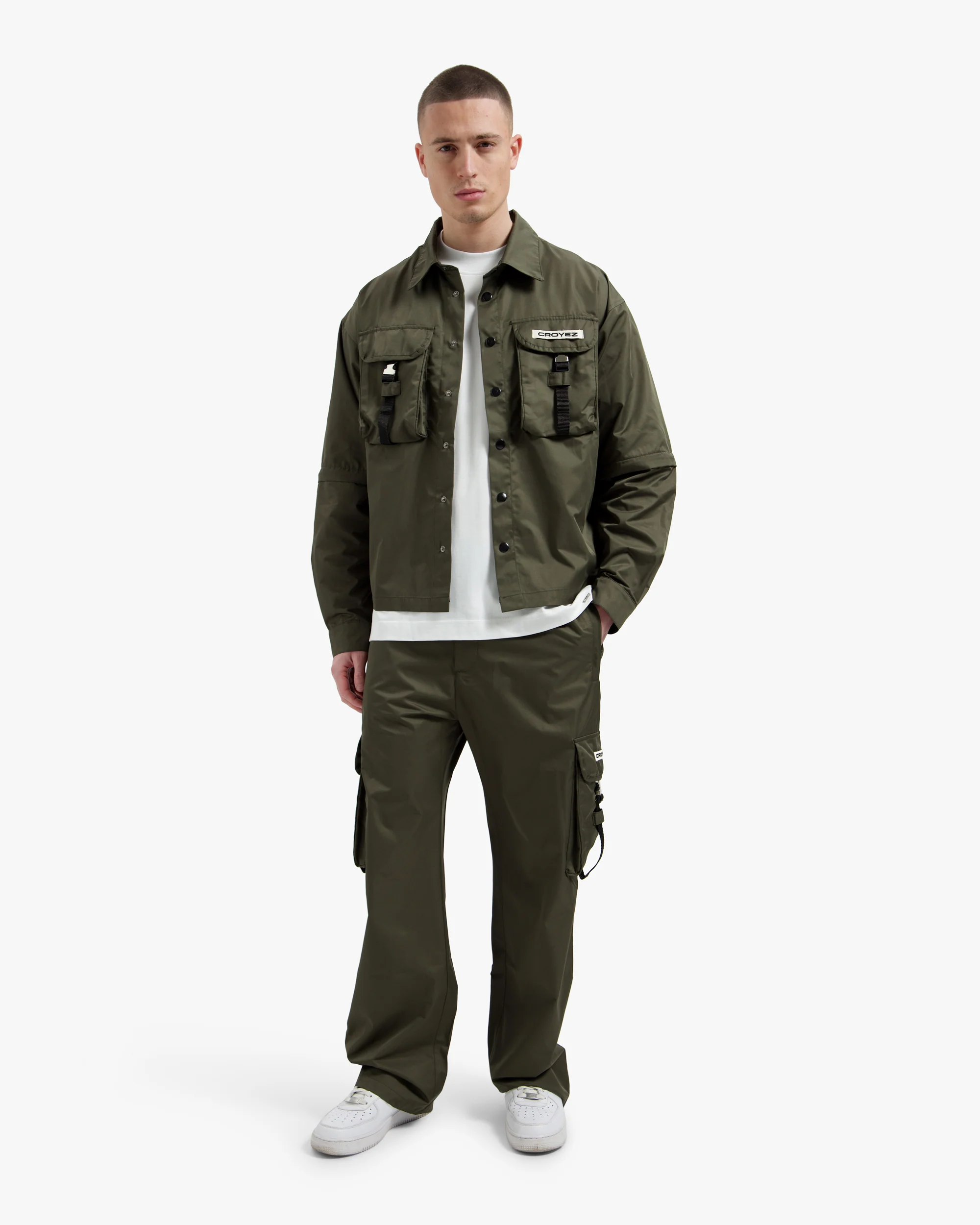 Croyez Etiquette Nylon Pants | Dusty Olive - Image 5