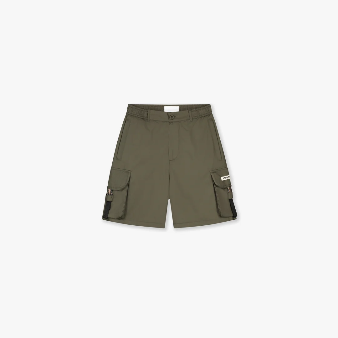 Croyez Etiquette Nylon Shorts | Dusty Olive