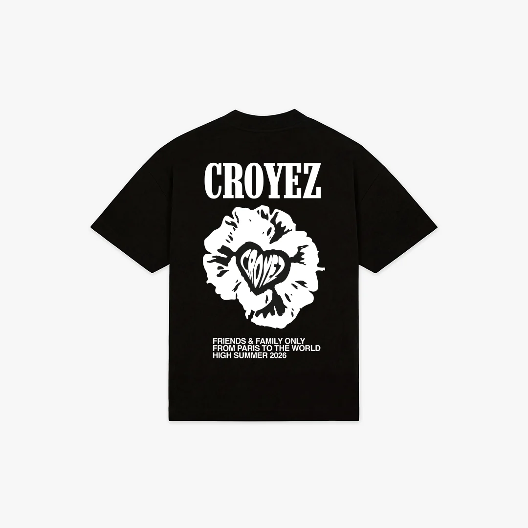 Croyez Flower And Heart T-Shirt | Black - Image 2