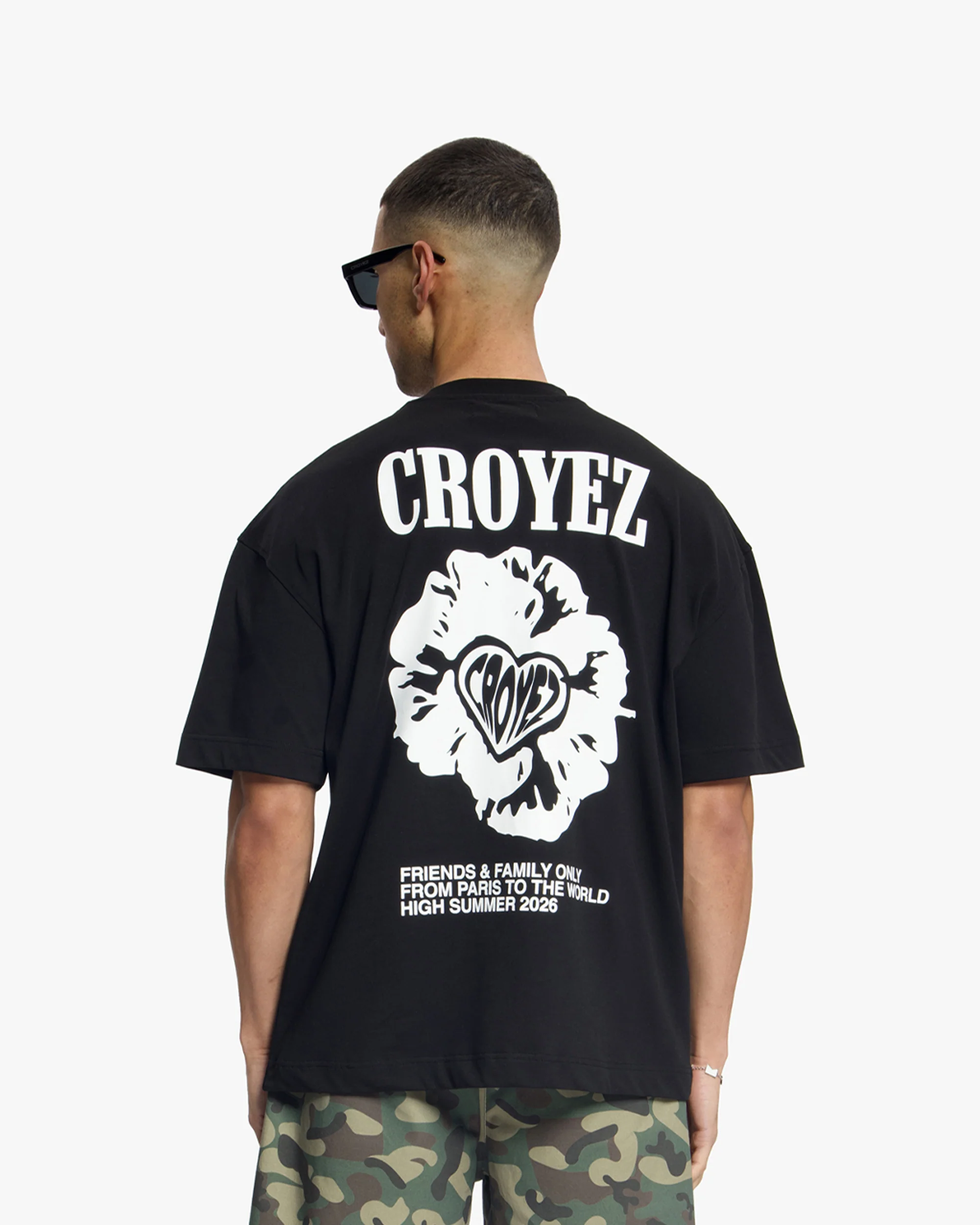 Croyez Flower And Heart T-Shirt | Black - Image 4