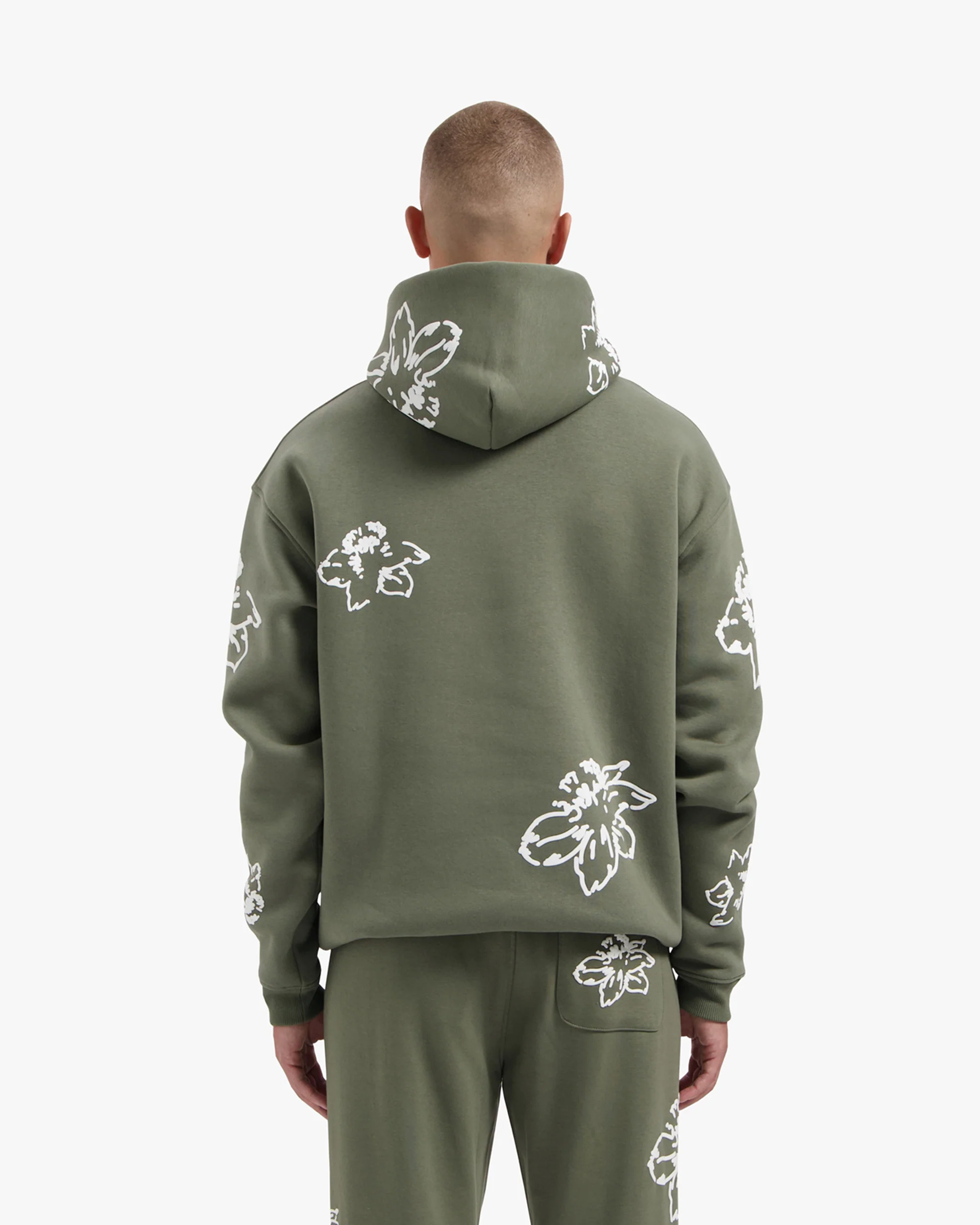 CROYEZ FLOWER HOODIE | DUSTY OLIVE - Image 4