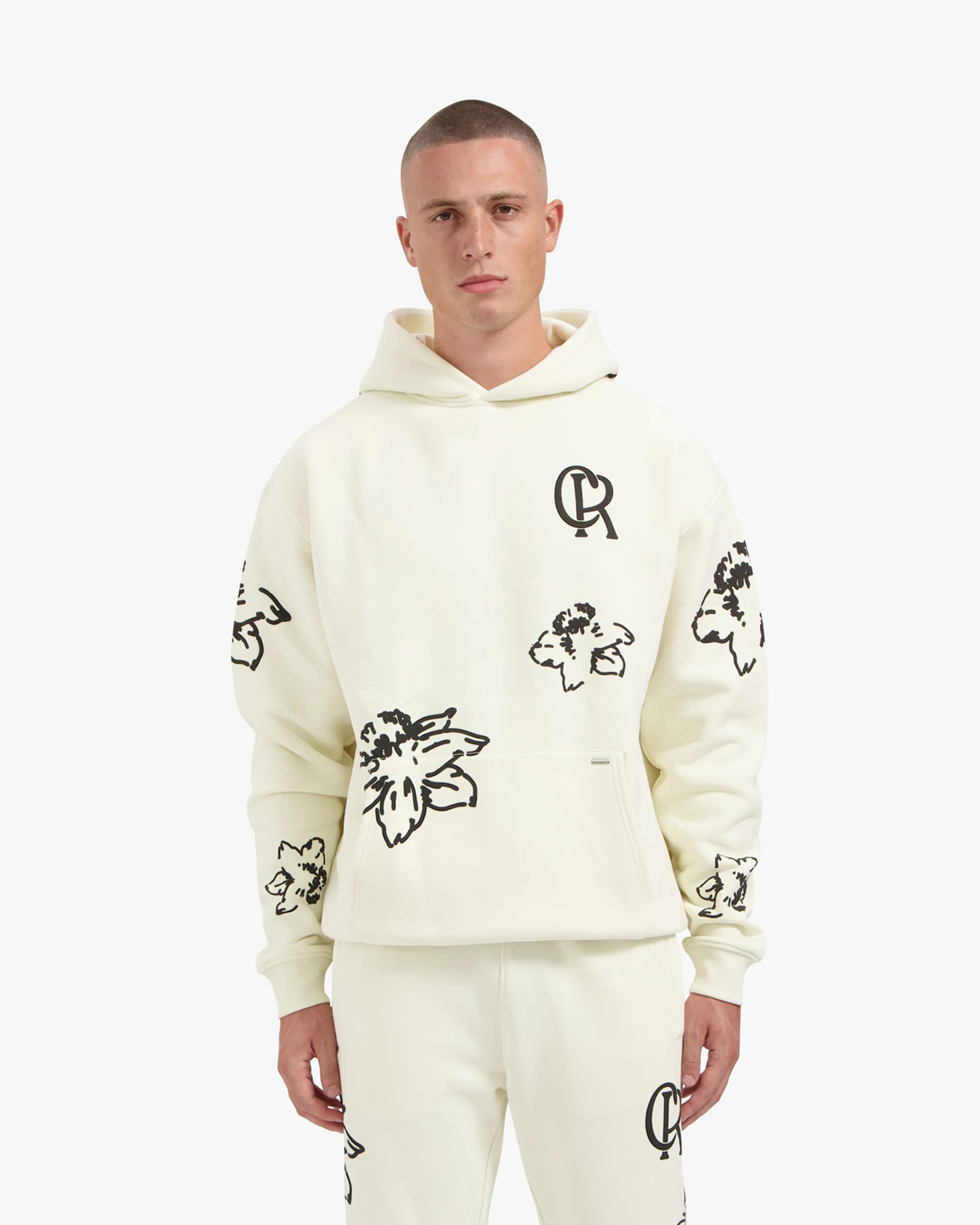 CROYEZ FLOWER HOODIE | OFF-WHITE - Image 3