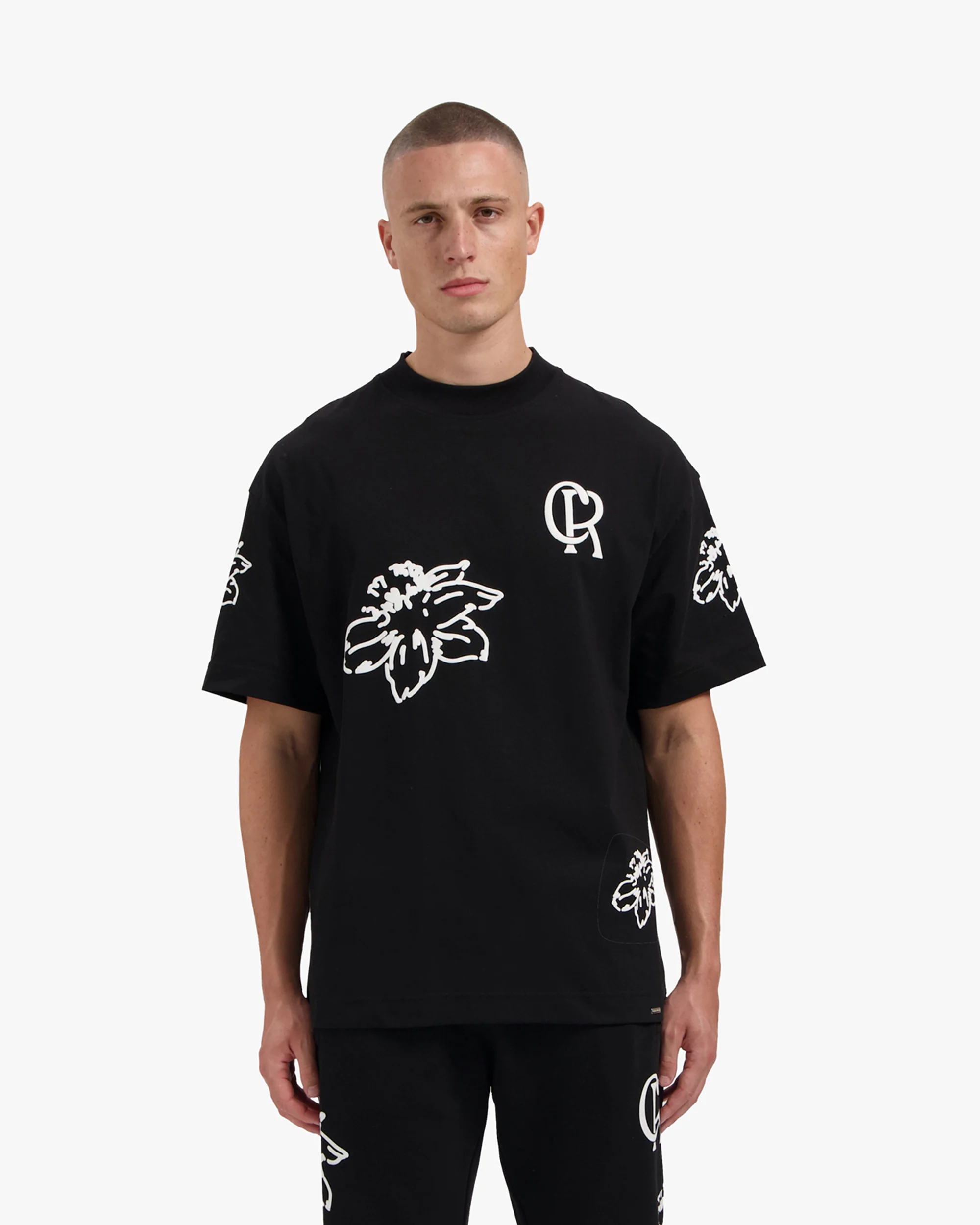 CROYEZ FLOWER T-SHIRT | BLACK - Image 3