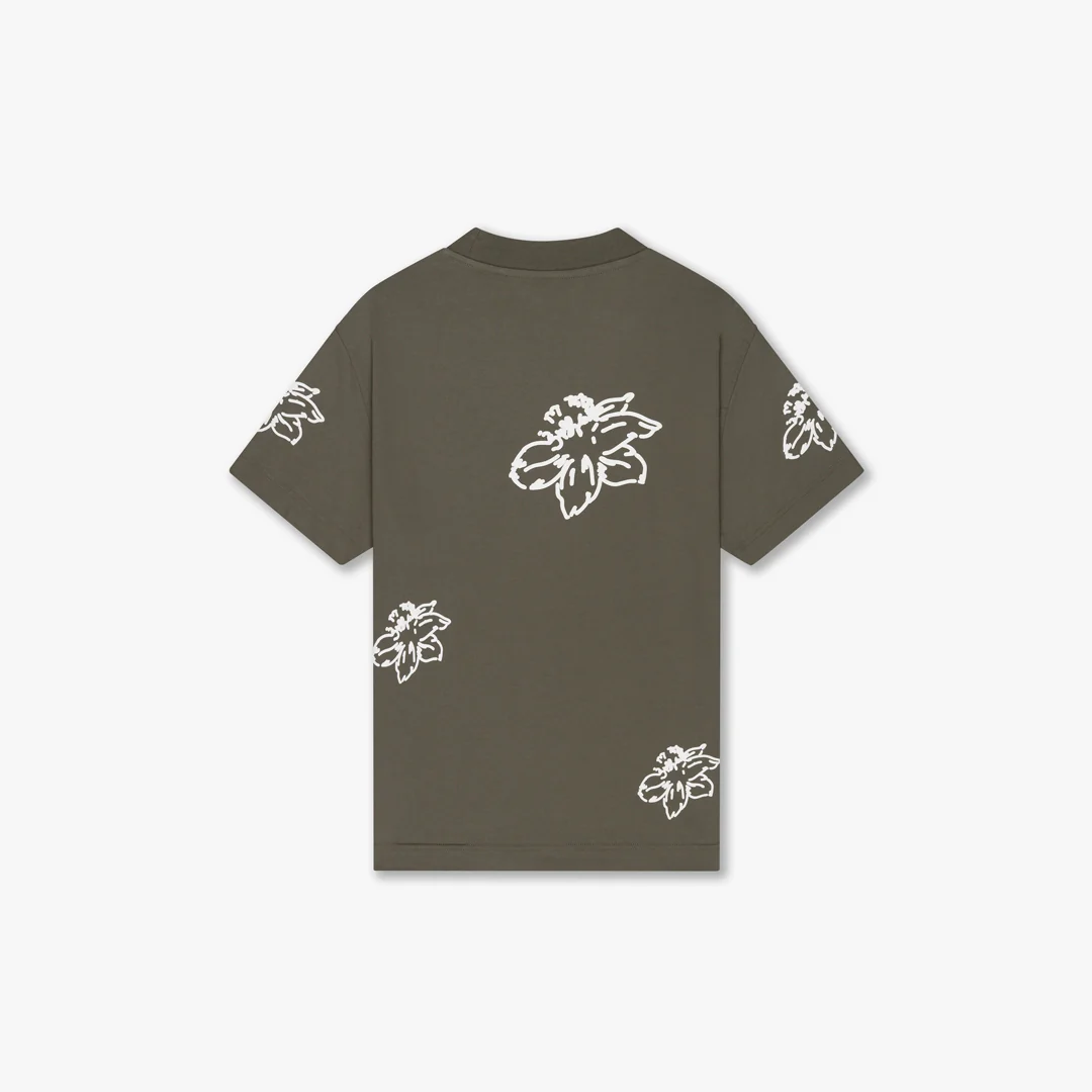 CROYEZ FLOWER T-SHIRT | DUSTY OLIVE - Image 2