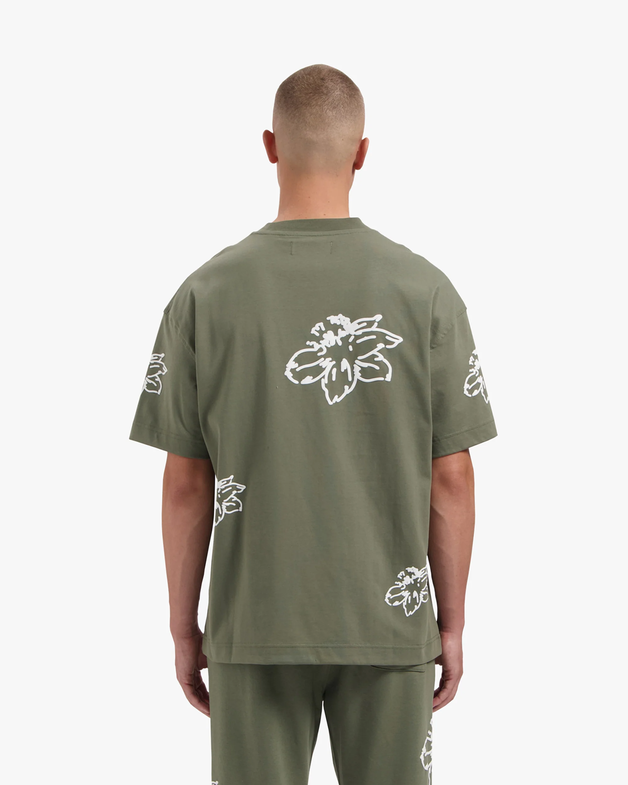 CROYEZ FLOWER T-SHIRT | DUSTY OLIVE - Image 4