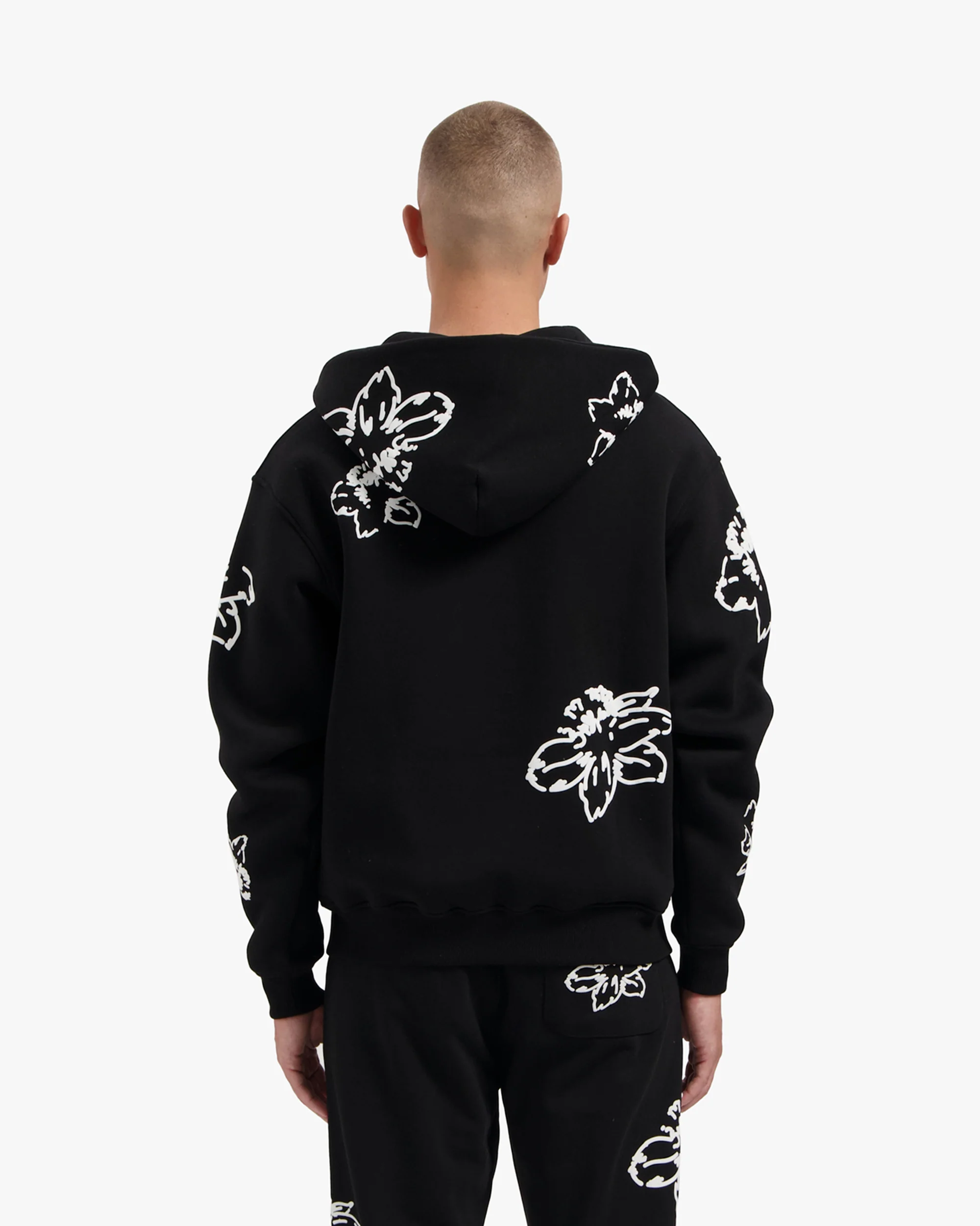 CROYEZ FLOWER ZIP-HOODIE | BLACK - Image 4