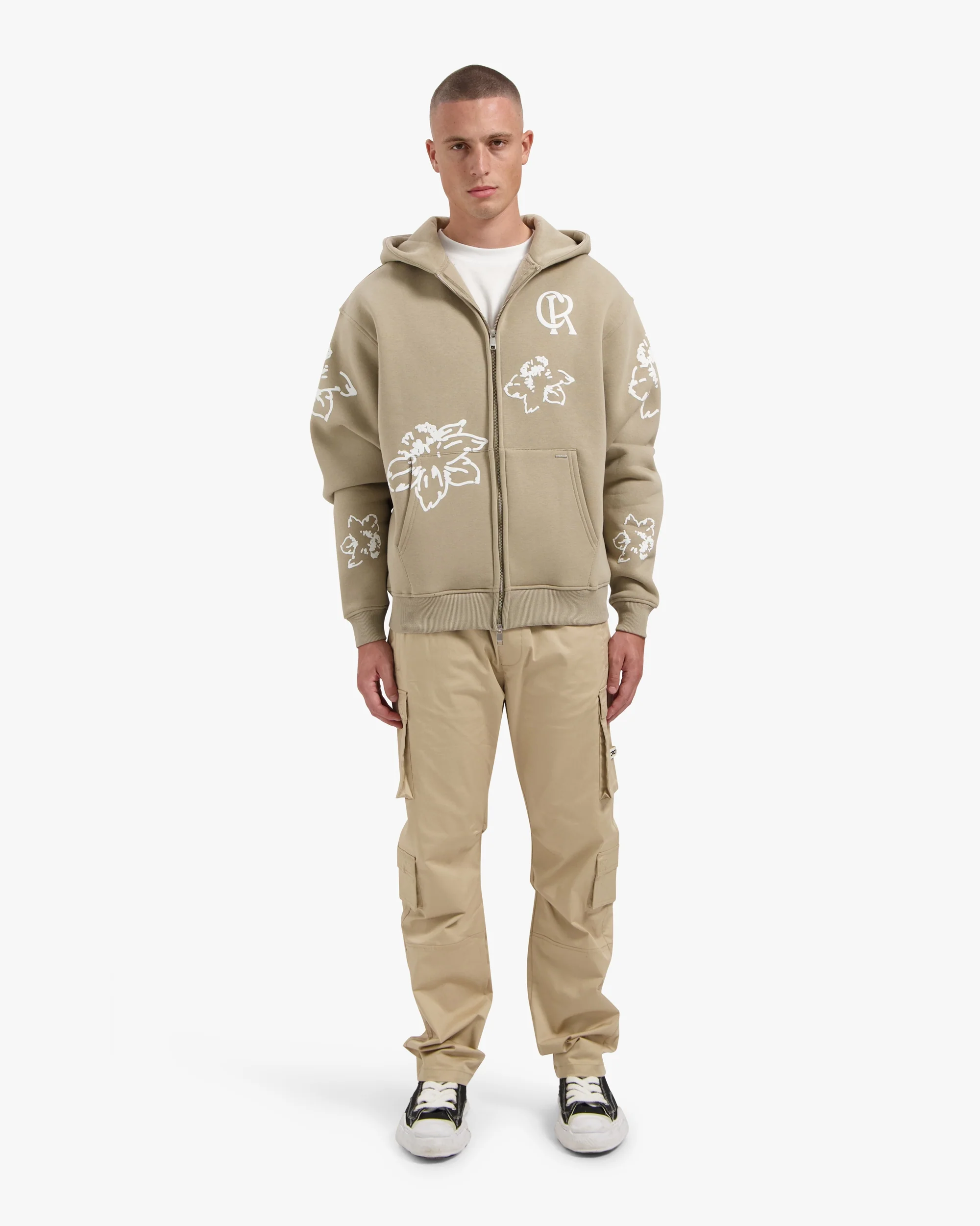 CROYEZ FLOWER ZIP-HOODIE | SAND - Image 5
