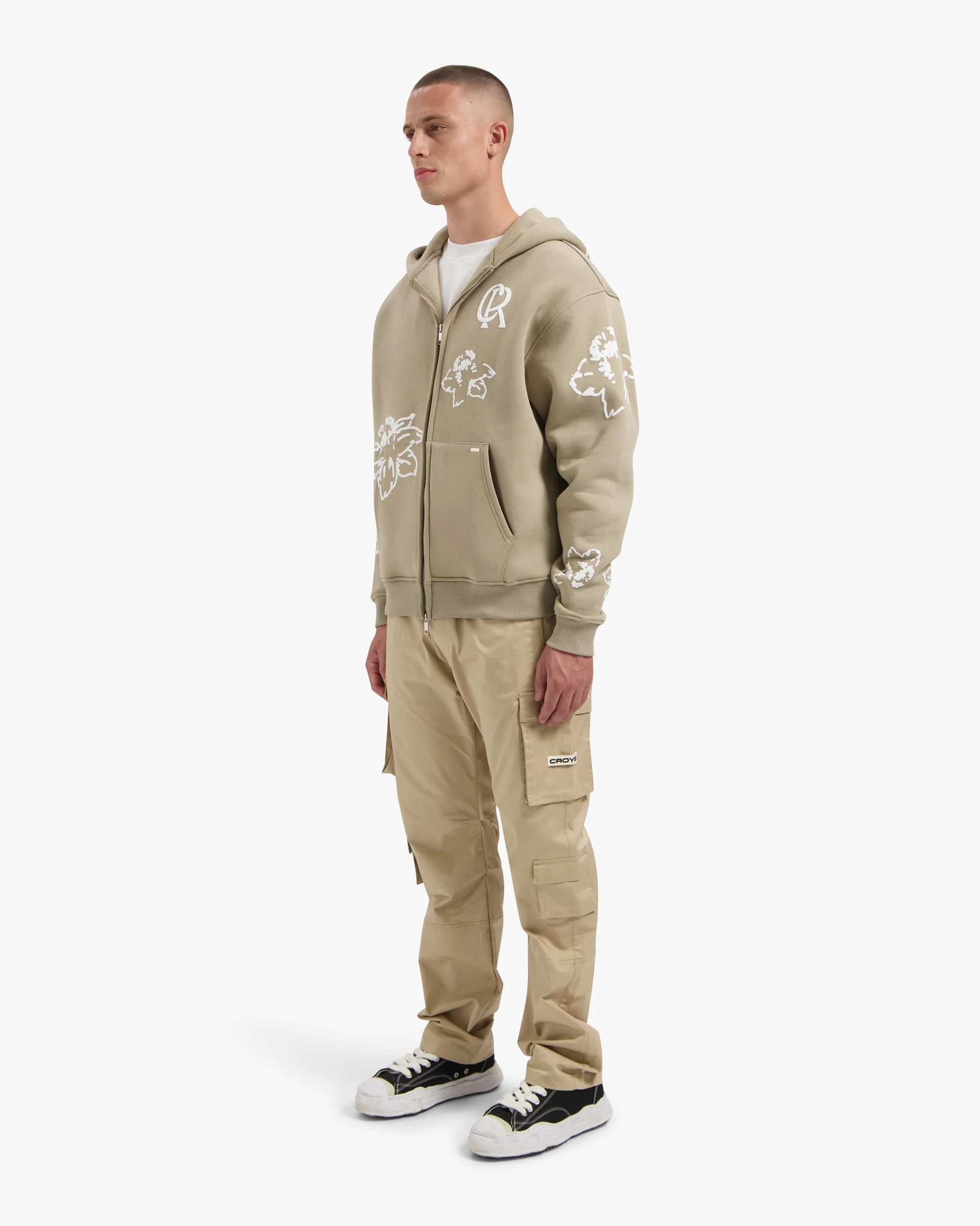 CROYEZ FLOWER ZIP-HOODIE | SAND - Image 7