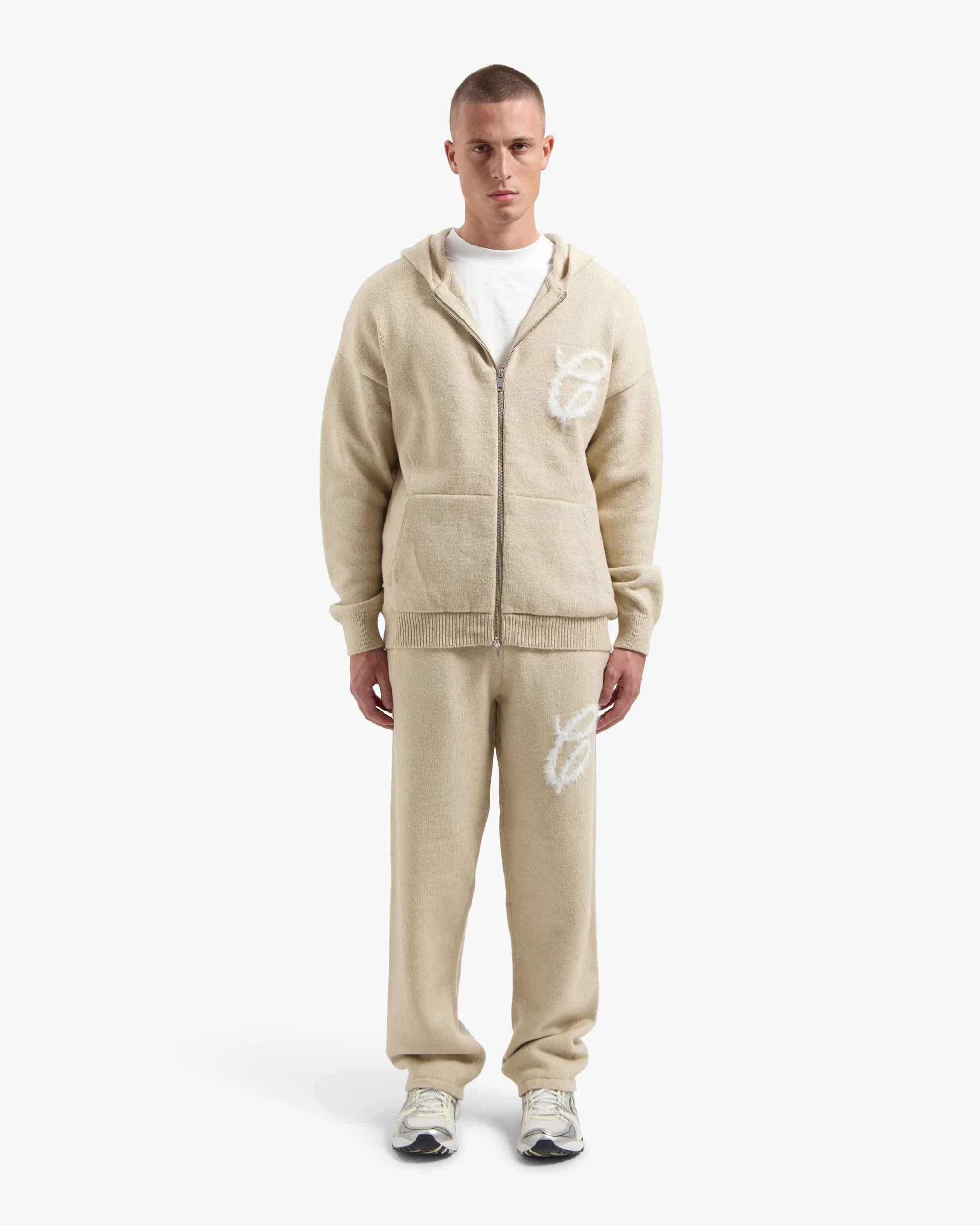 Croyez Fluffy Essence Knit Zip Set | Sand - Image 3
