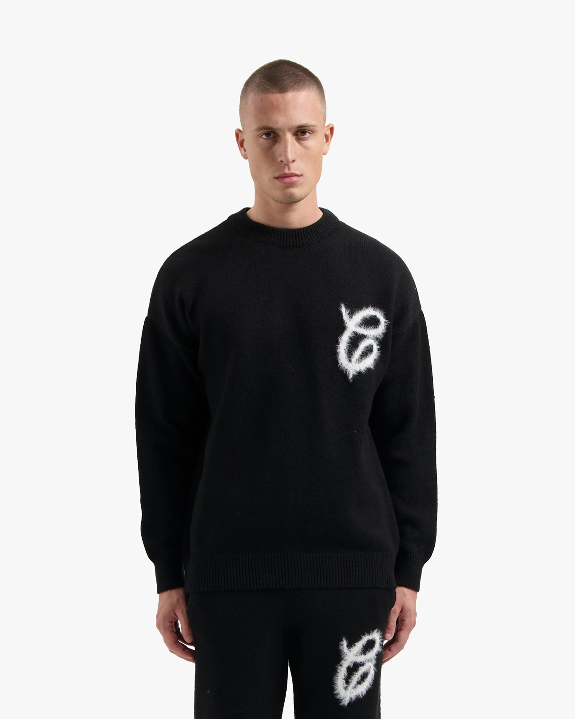 CROYEZ FLUFFY ESSENCE KNIT SWEATER | BLACK - Image 3