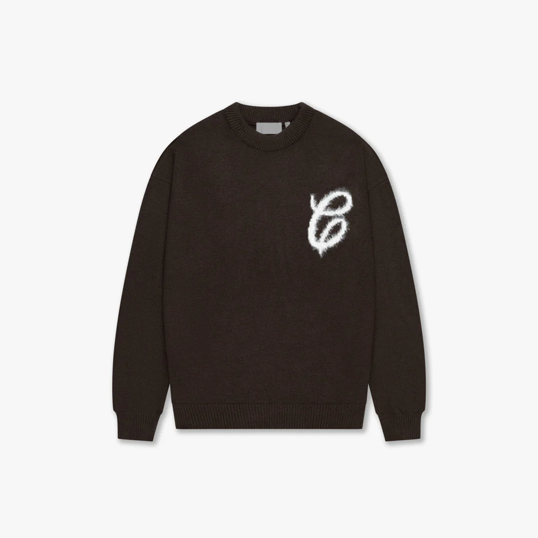 CROYEZ FLUFFY ESSENCE KNIT SWEATER | BROWN