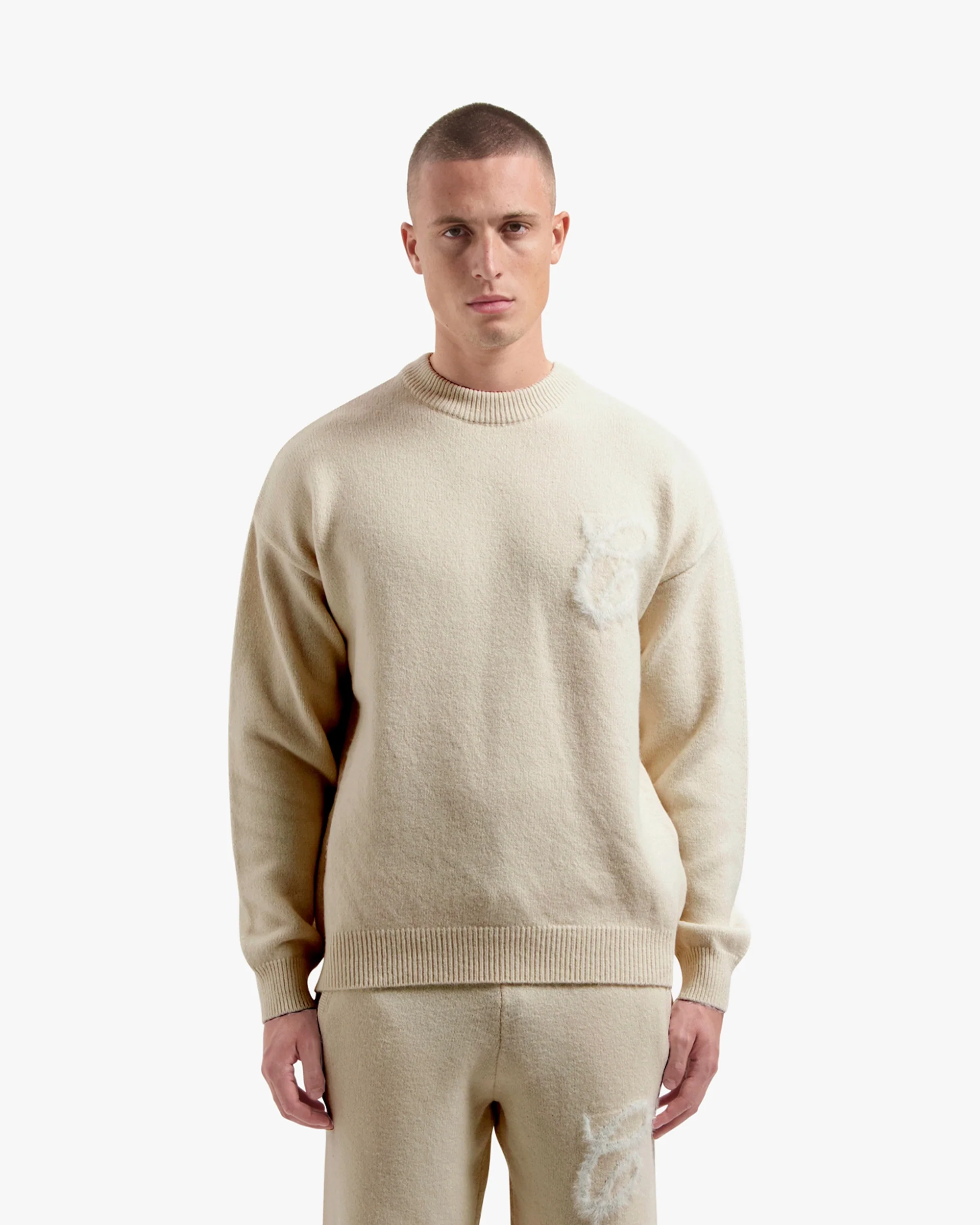 CROYEZ FLUFFY ESSENCE KNIT SWEATER | SAND - Image 3