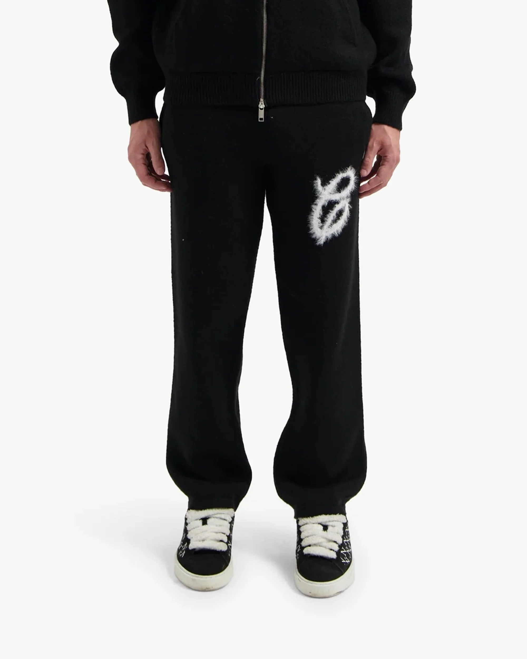 CROYEZ FLUFFY ESSENCE KNIT SWEATPANTS | BLACK - Image 3