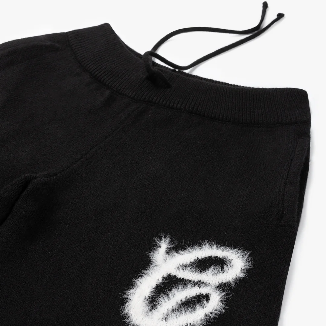 CROYEZ FLUFFY ESSENCE KNIT SWEATPANTS | BLACK - Image 7