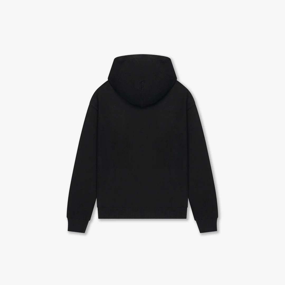 CROYEZ FLUFFY ESSENCE KNIT ZIP-HOODIE | BLACK - Image 2