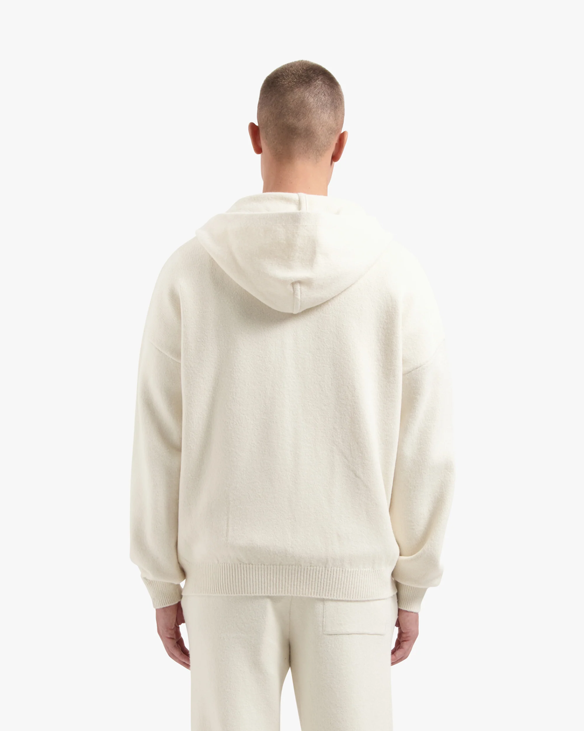 CROYEZ FLUFFY ESSENCE KNIT ZIP-HOODIE | CREAM - Image 4