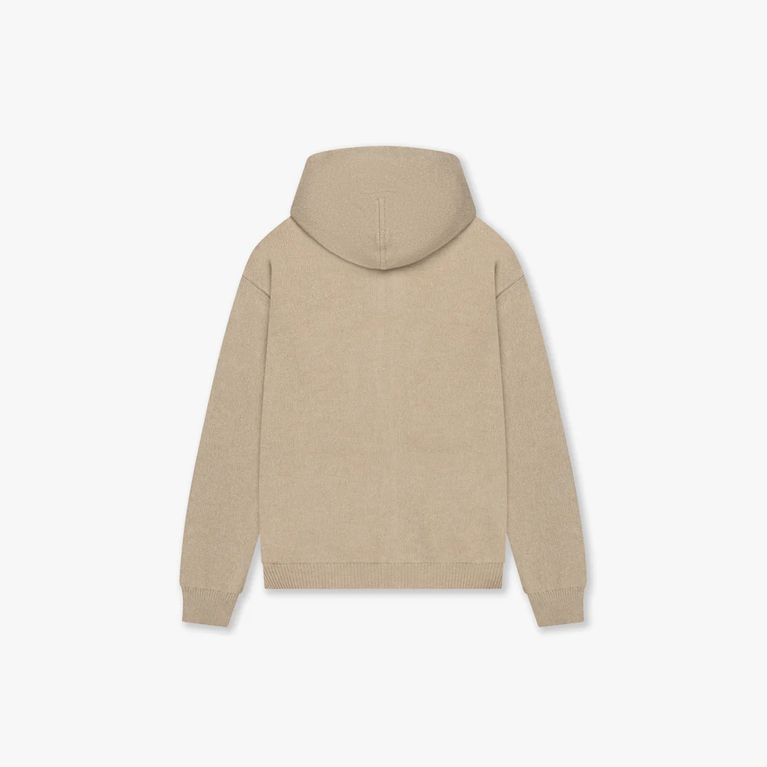 CROYEZ FLUFFY ESSENCE KNIT ZIP-HOODIE | SAND - Image 2